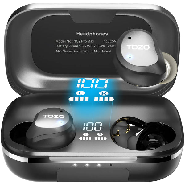 NC9 Pro Max Hybrid Active Noise Cancelling Wireless Earbuds TOZO