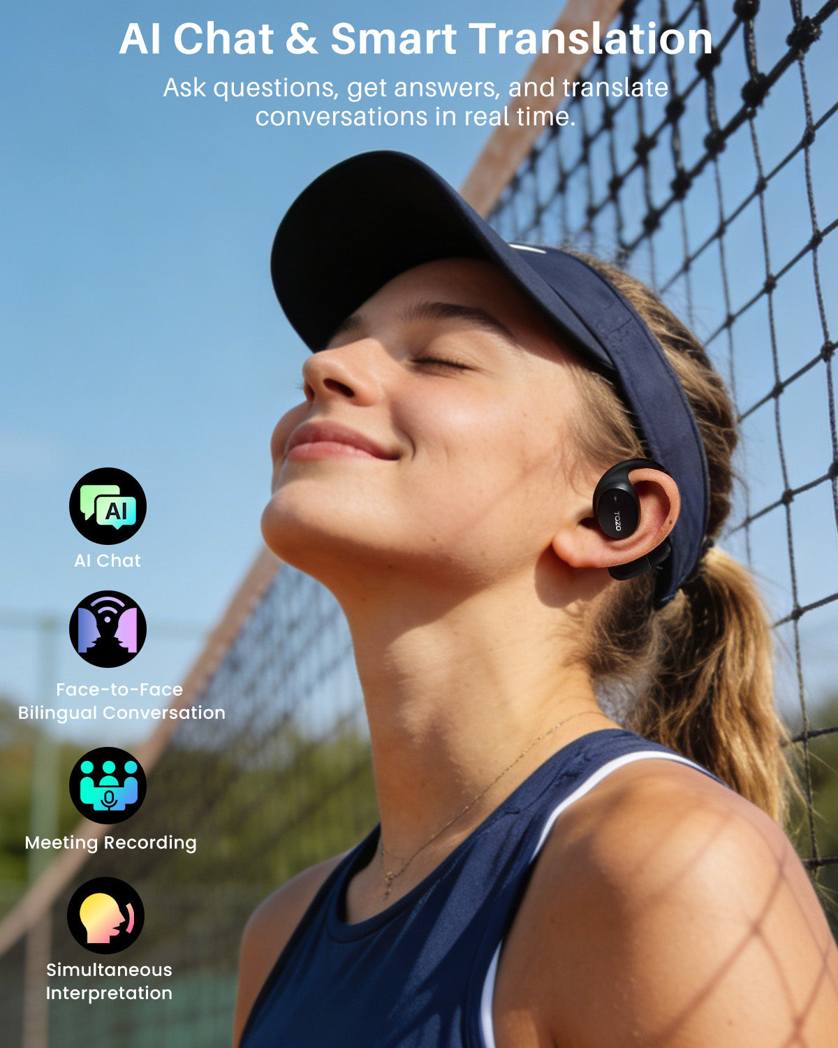 Auriculares de traducción con IA TOZO OpenEgo