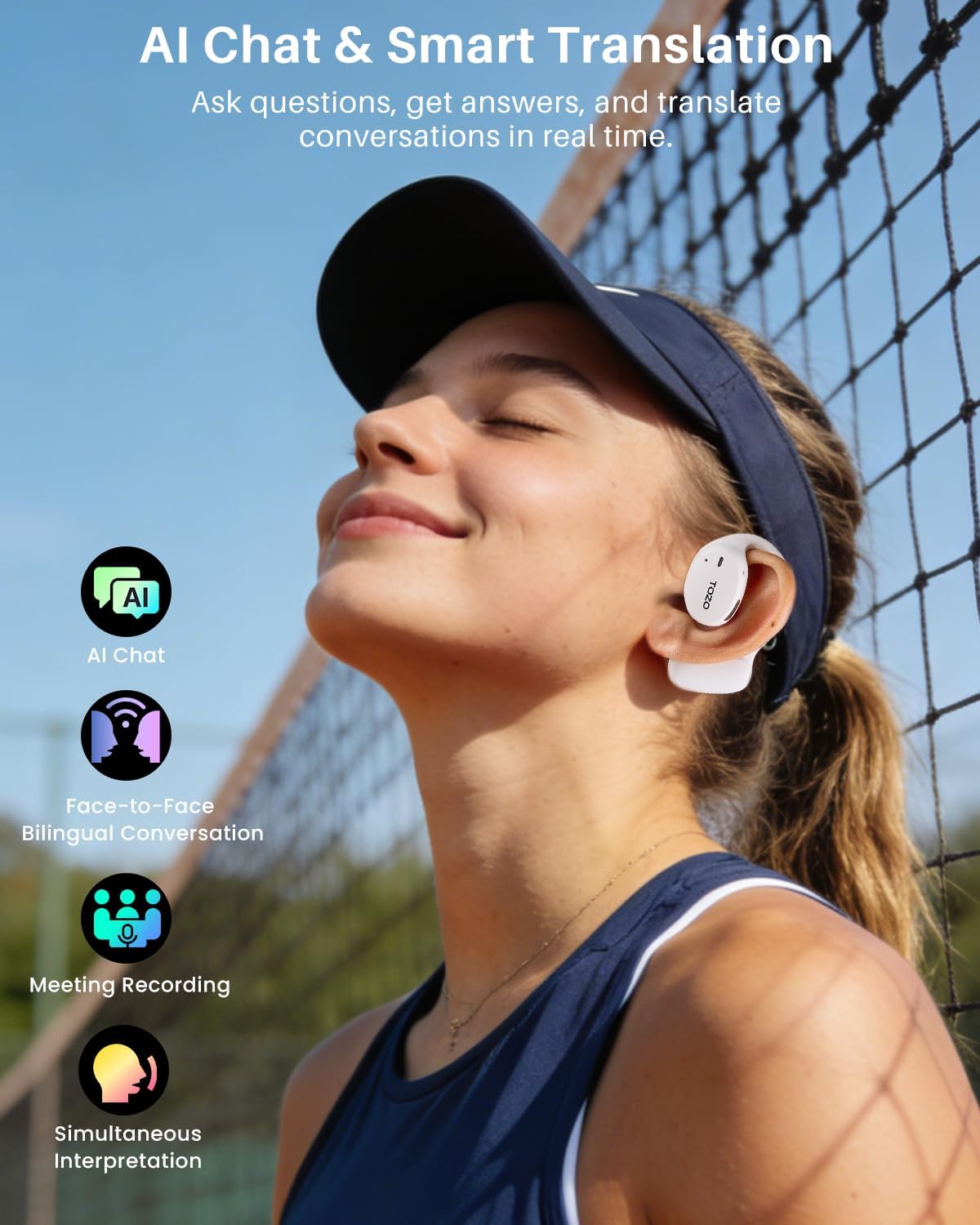 Auriculares de traducción con IA TOZO OpenEgo