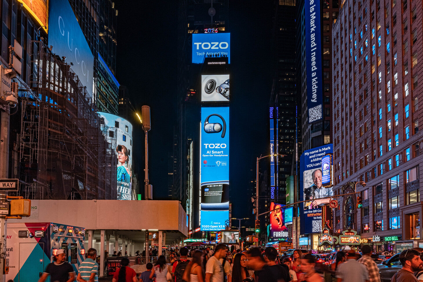 TOZO Open X2 Pro Shines at Times Square With Smart Audio