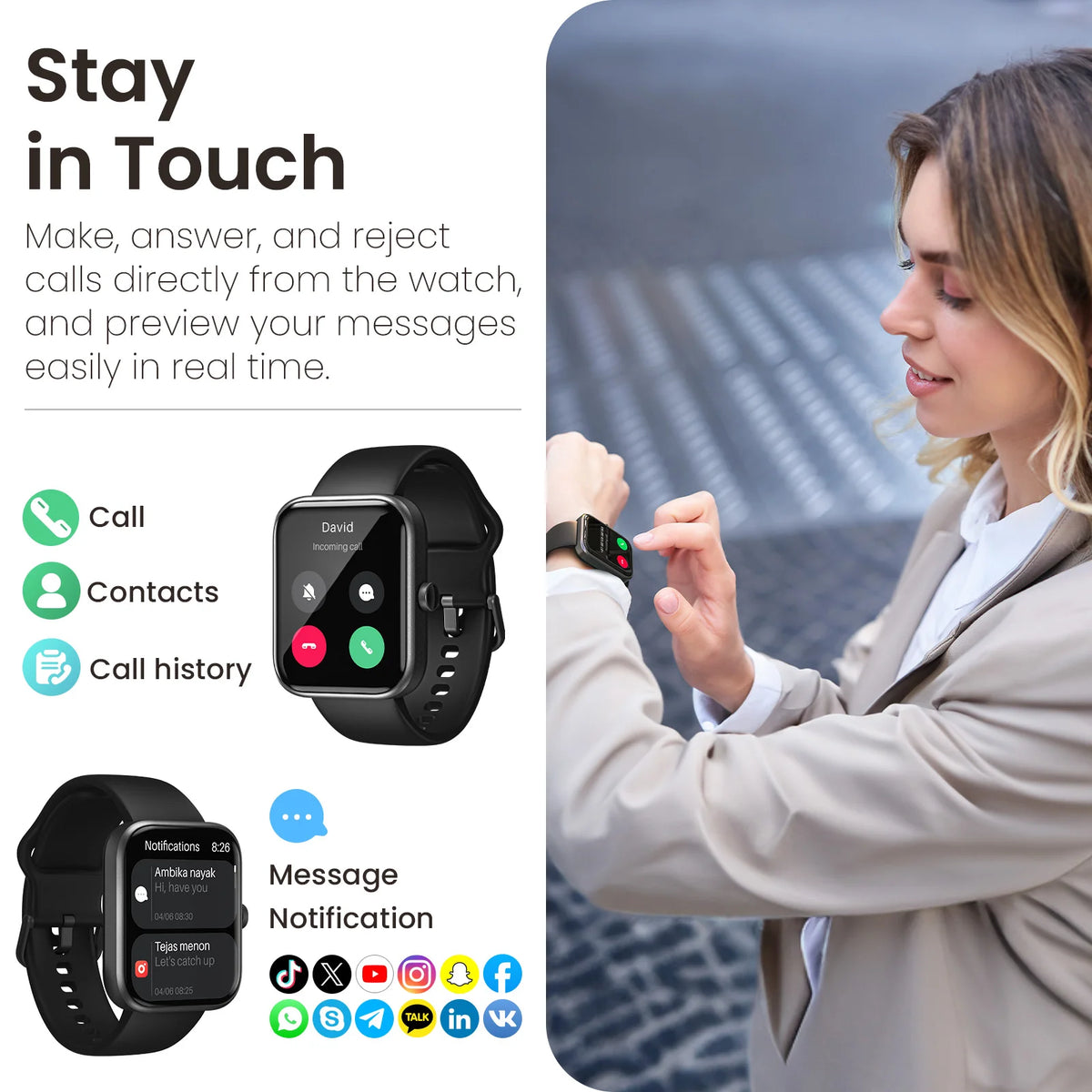 Smart Watch Men Fitness Tracker: 2.0 Touch Screen Mens Smartwatches  Activity Trackers with Bluetooth Call Waterproof Blood Pressure Heart Rate  Oxygen