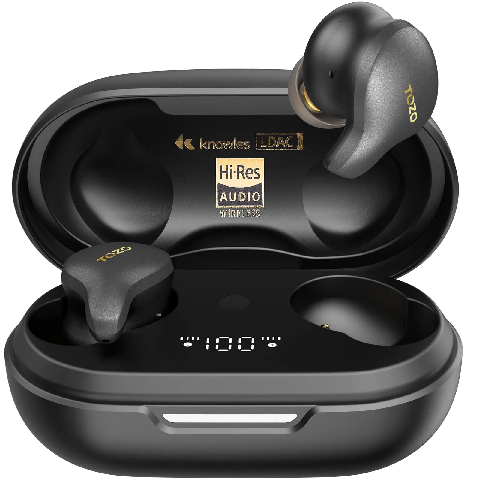  TOZO HT2 - Auriculares inalámbricos híbridos con cancelación  activa de ruido sobre la oreja, auriculares Bluetooth, tiempo de  reproducción de 56 horas, audio de alta resolución, graves profundos, audio  sin pérdidas