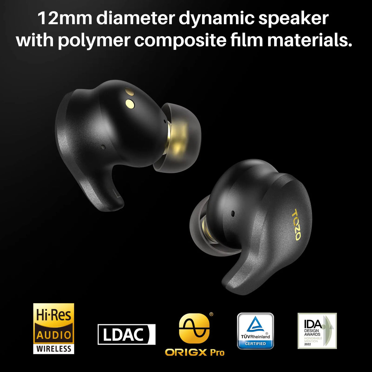 Wireless Earbuds-TOZO X1 Golden