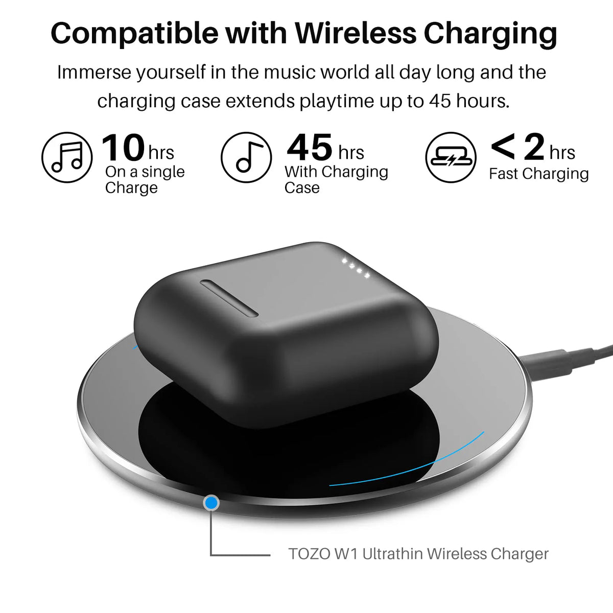 TOZO T6 Earbuds Ergonomic Design Wireless Charging Immersive Audio TOZO Official