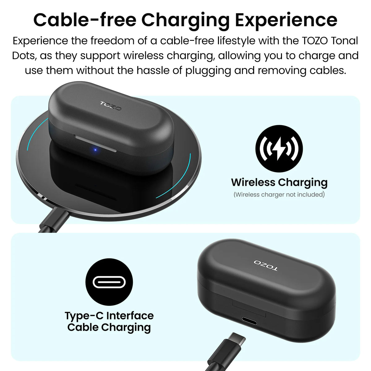 Tonal Dots T12 Wireless Earbuds Bluetooth 5.3 Built in ENC TOZO