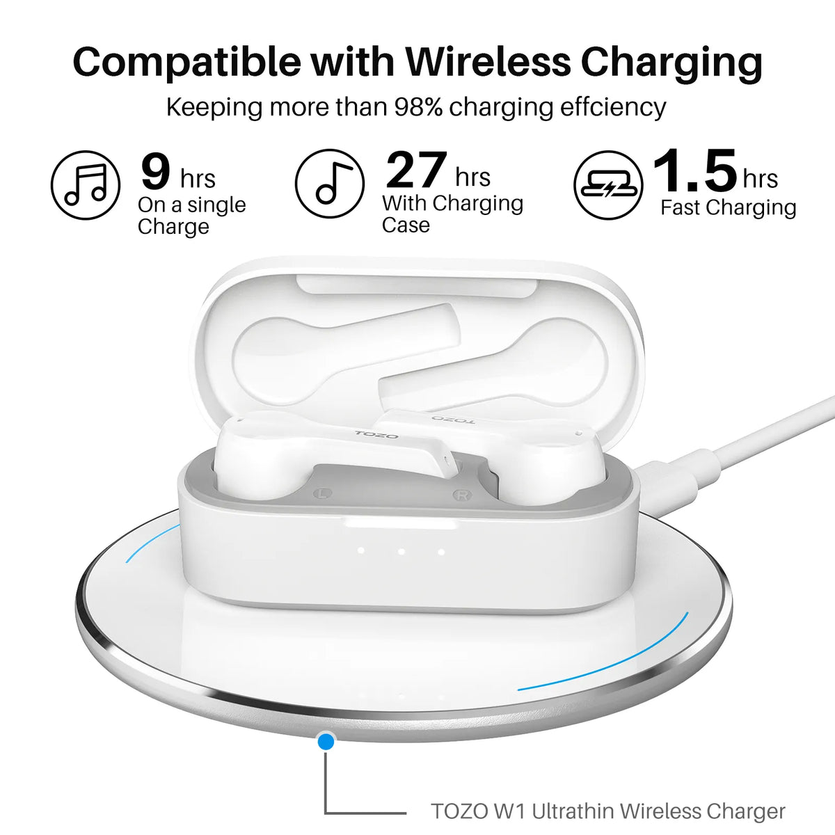 Auriculares TOZO T9 True Wireless Cancelación de ruido ambiental Auriculares  con cancelación de ruido de llamada de 4 micrófonos-Características  completas/Guía de instrucciones