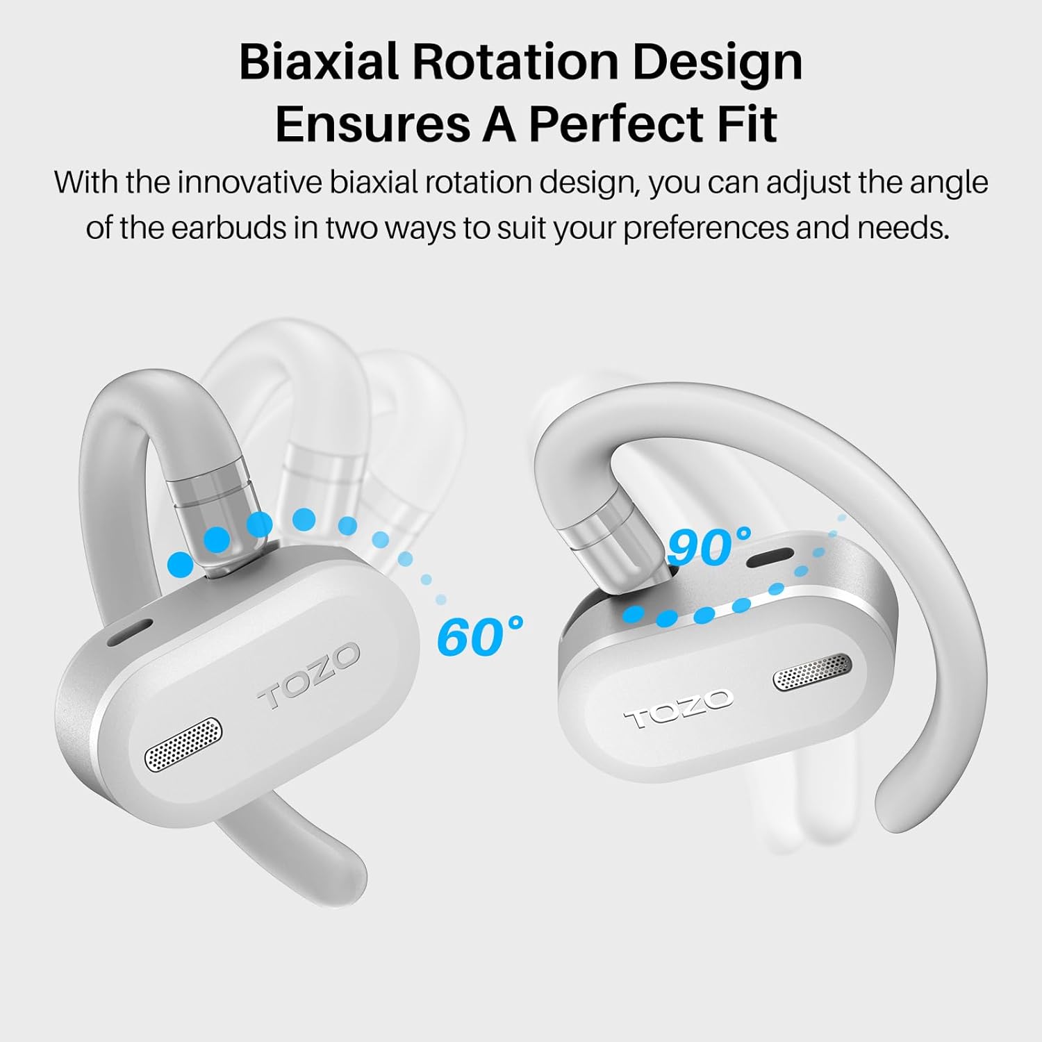 TOZO Open Buds Lightweight, OpenEar Wireless Earbuds TOZO Official
