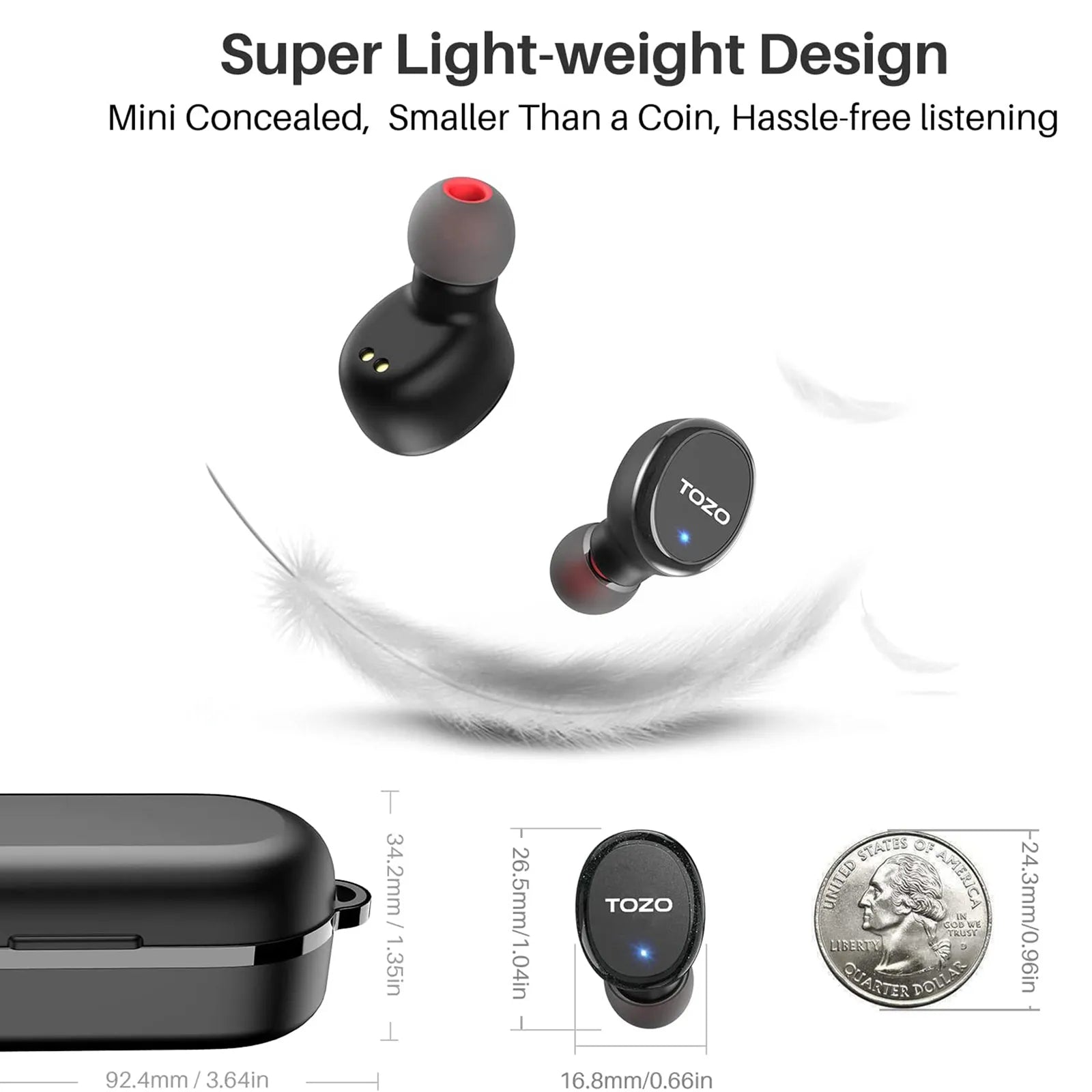 TOZO T10 Auriculares Bluetooth 5.3 , Auriculares inalámbricos , AI