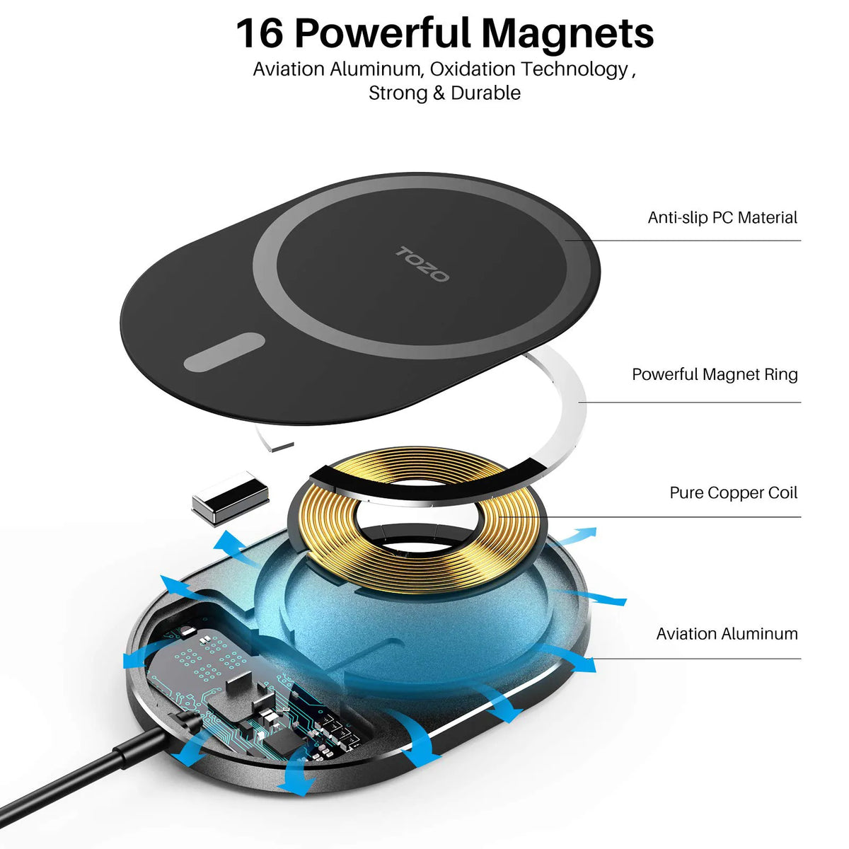 TOZO W10 Magnets Wireless Charger