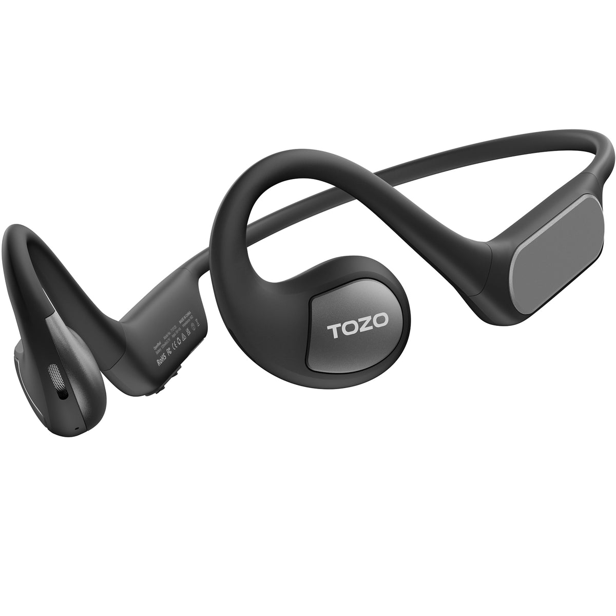 TOZO OpenReal Open Ear Headphones-Black