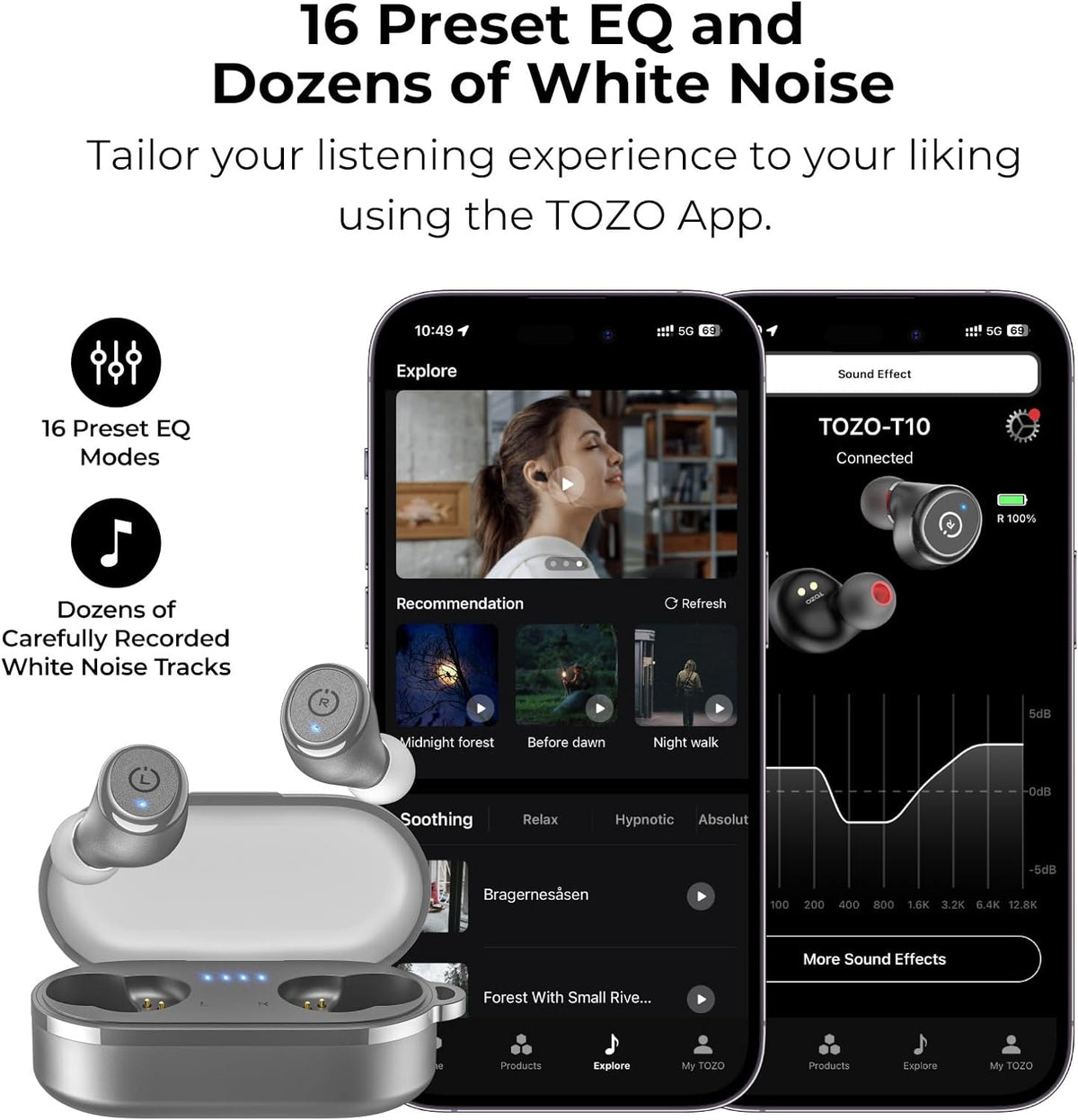 TOZO T10 Bluetooth 5.3 Wireless Earbuds