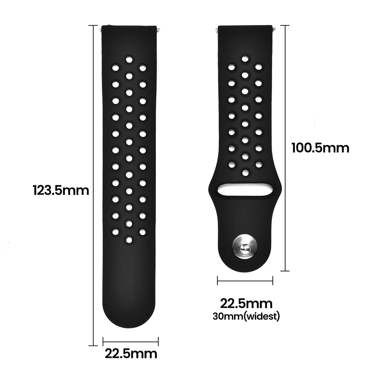 TOZO S3 スマートウォッチ 通気性のある穴あきストラップ