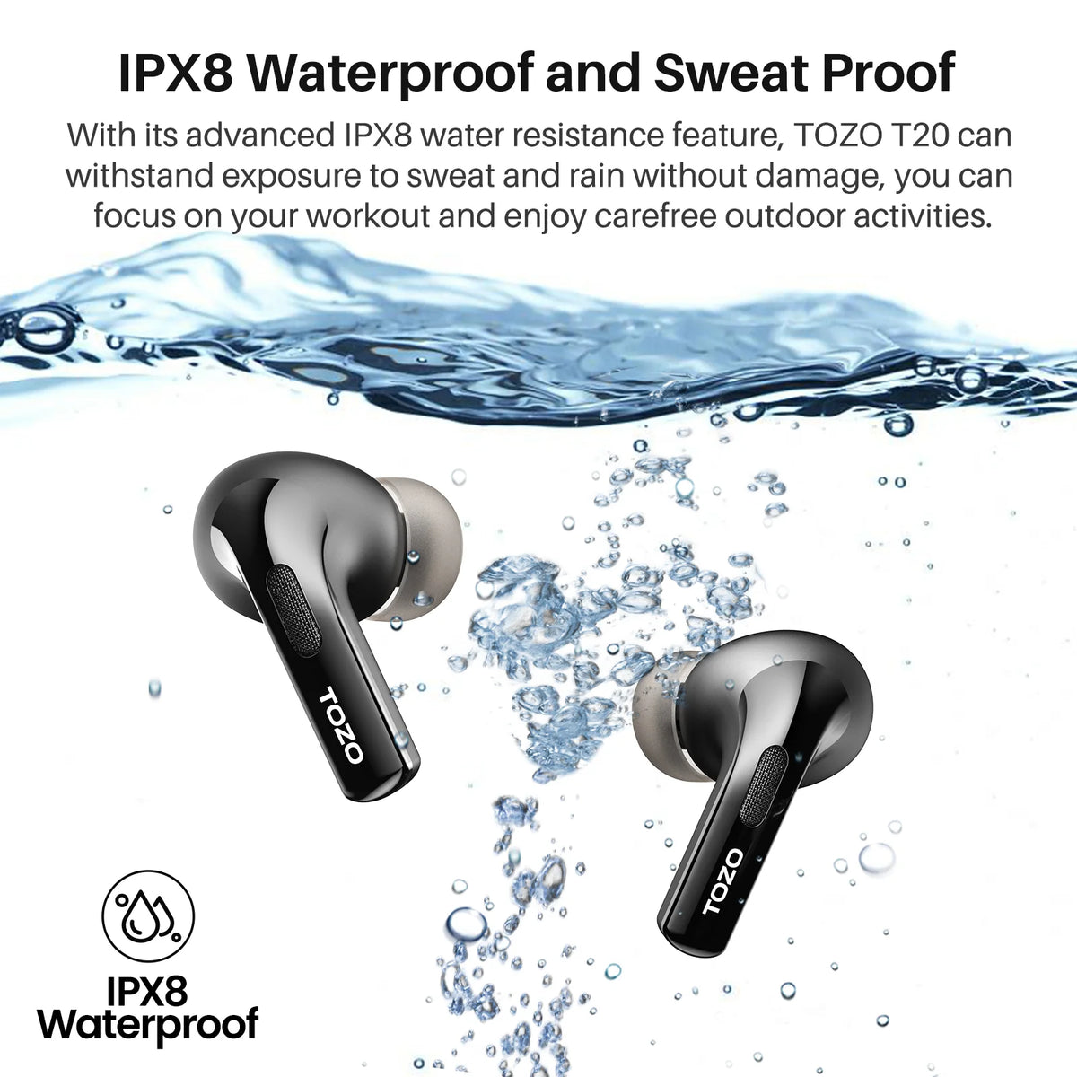 T20 Wireless Earbuds Bluetooth Headphones 48.5 Hrs Playtime with