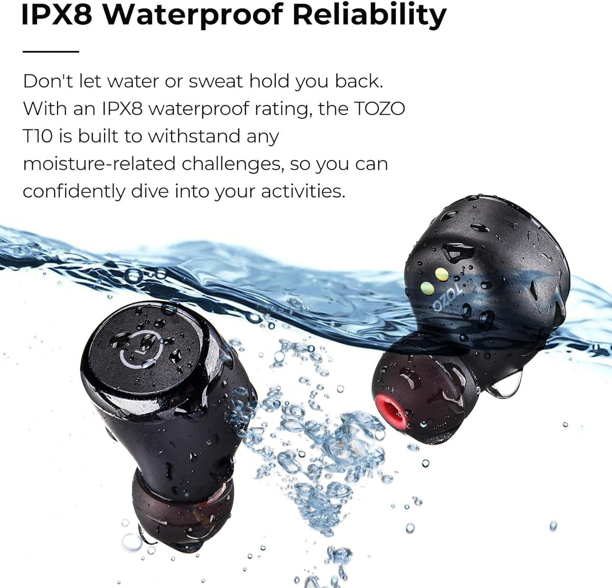 T10 Wireless Earbuds Bluetooth 5.3 Headphones, App Customize EQ, Ergonomic  Design, 55H Playtime, Wireless Charging Case, IPX8 Waterproof Powerful