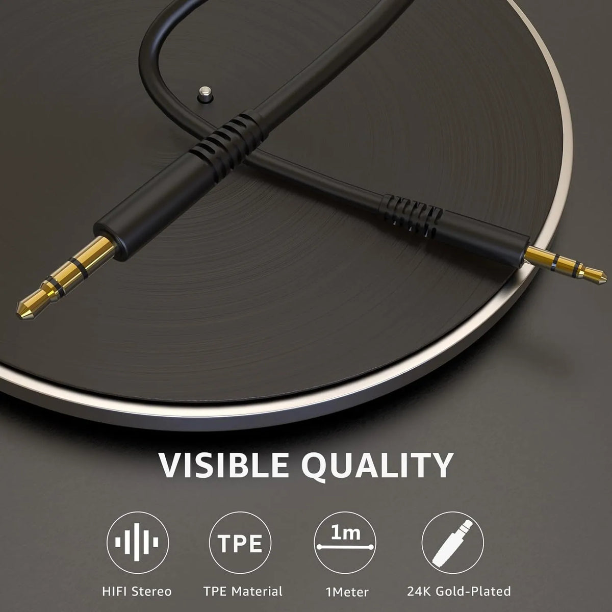 Cable de audio auxiliar TOZO de 3,5 mm compatible con auriculares y tabletas