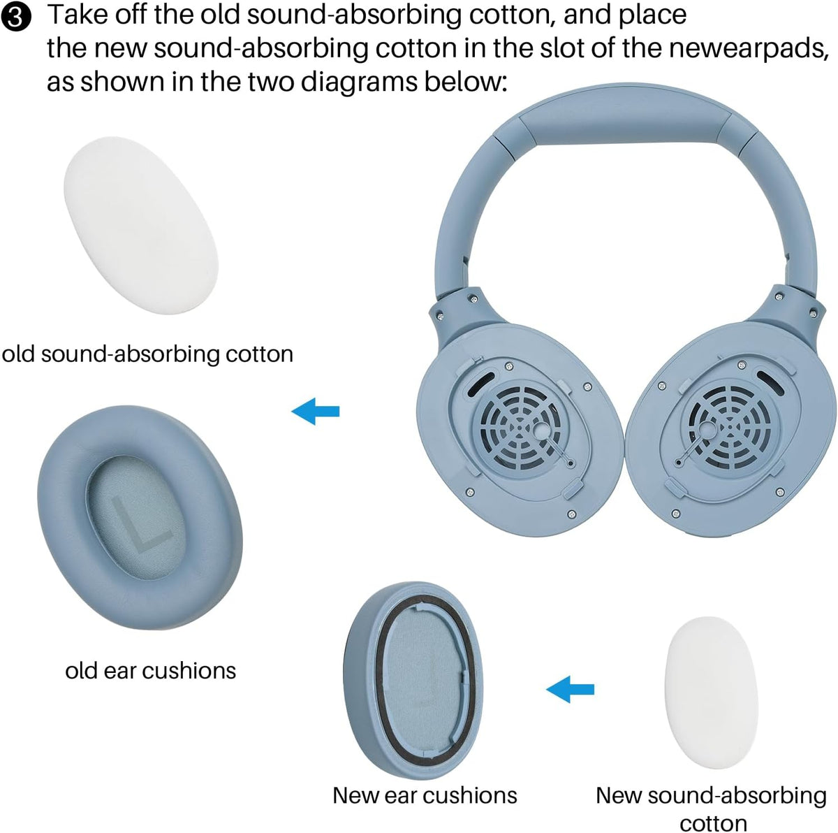 HT2 Replacement Ear Pads Blue