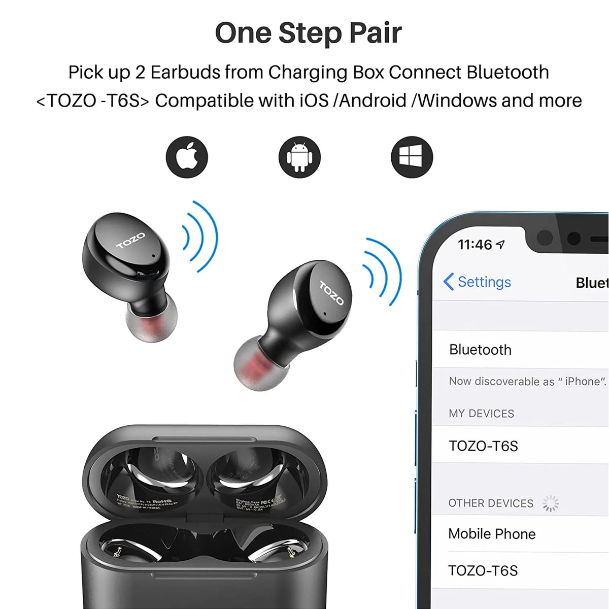 Tozo t6 true wireless earbuds bluetooth best sale