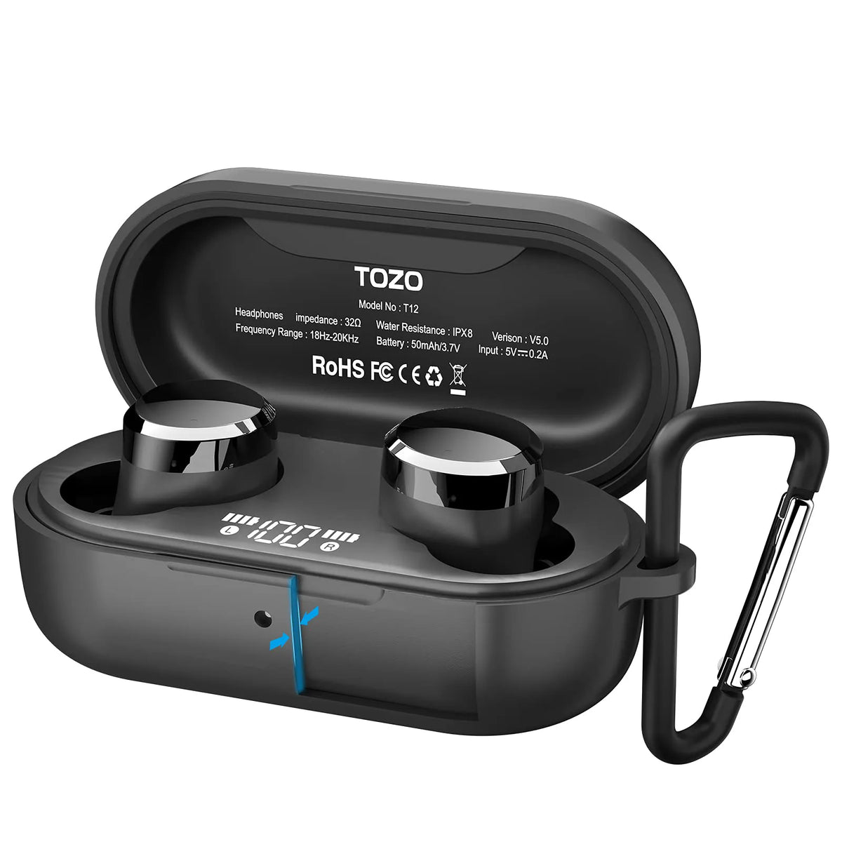 TOZO Wireless Charging Case for TOZO T12