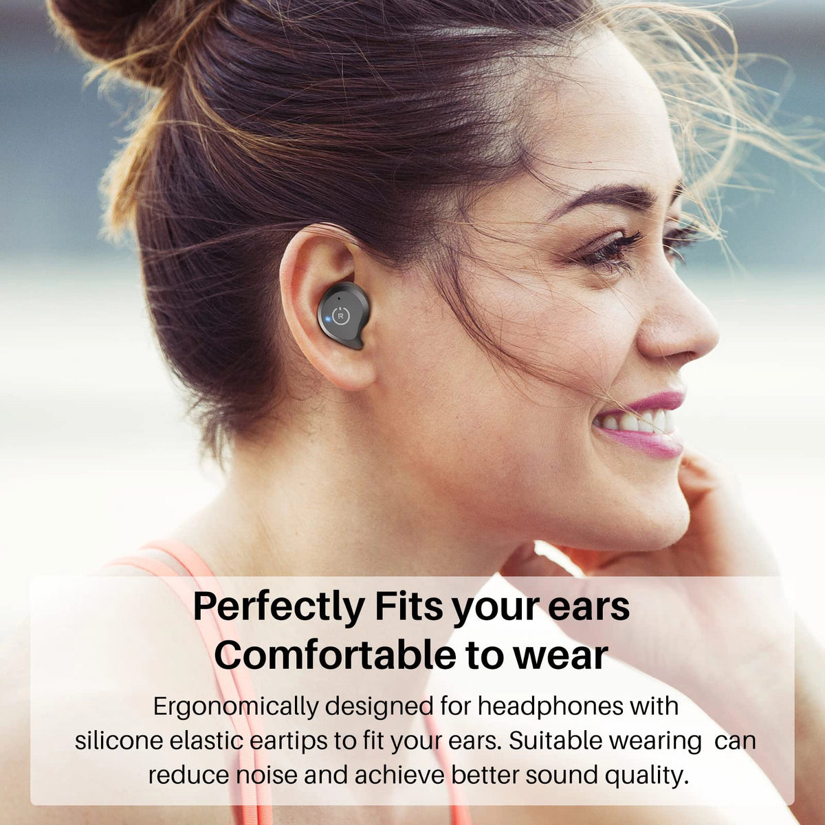 TOZO NC9 Hybrid Active Noise Cancelling Wireless Earbuds Built-in Dual Noise Cancelling Microphone