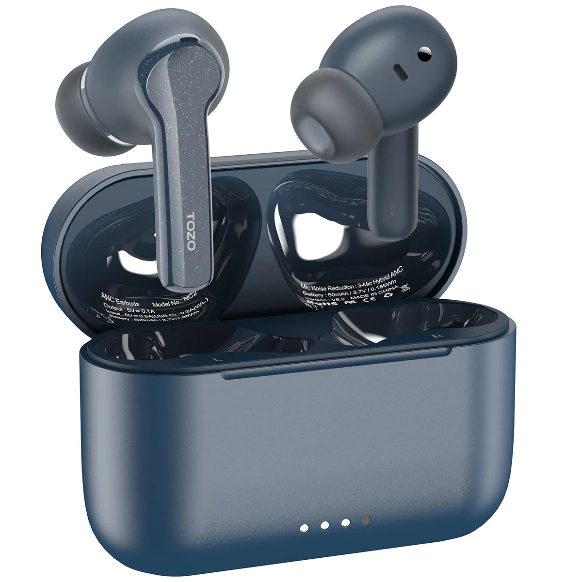 TOZO NC2 Hybrid Active Noise Cancelling Wireless Earbuds-Blue