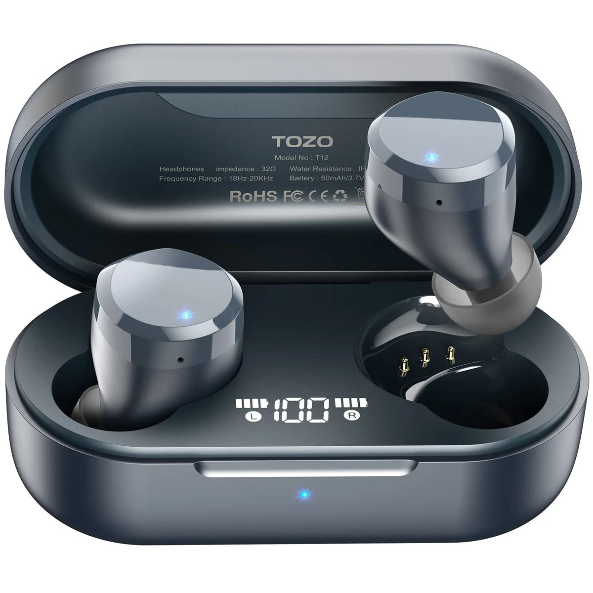 TOZO T12 Wireless Earbuds-Royal Blue