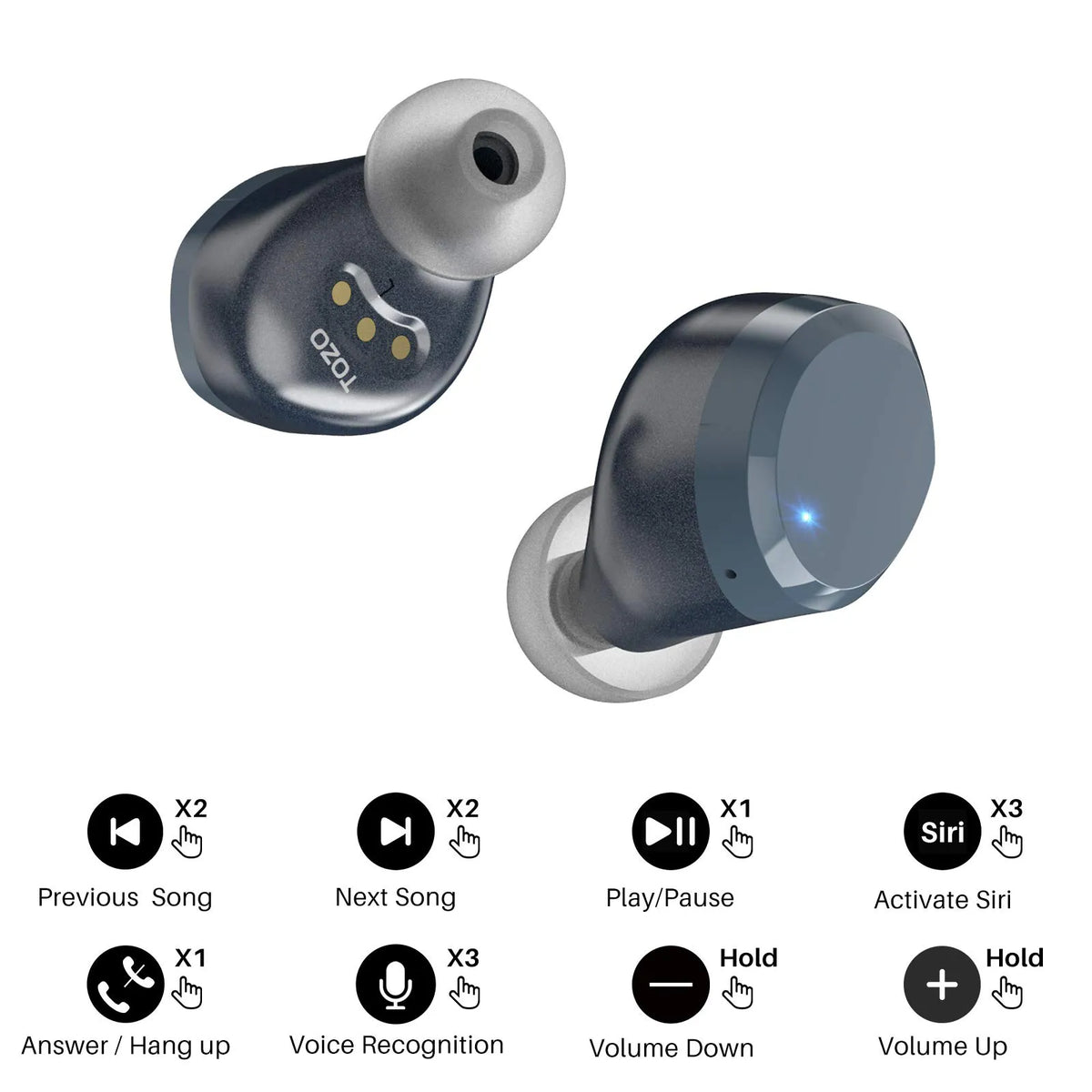 Auriculares inalámbricos TOZO T12 con tecnología Bluetooth 5.3 y fácil emparejamiento