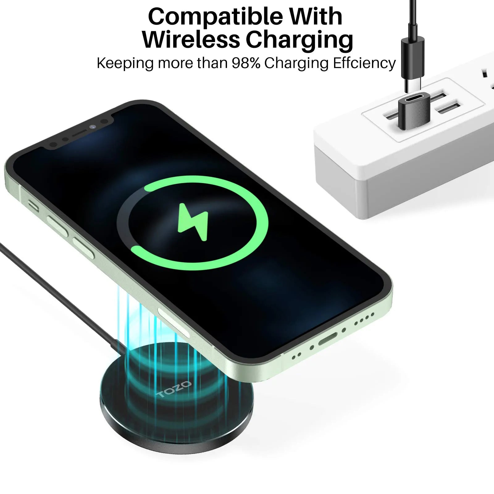 TAITUS Cargador inalámbrico, Soporte de Cargador inalámbrico magnético 3 en 1 Estación de Carga de luz LED de Carga rápida for Reloj Auricular for teléfono(Nero TAITUS Cargador inalámbrico, Soporte de Cargador inalámbrico magnético 3 en 1 Estación de Carga de luz LED de Carga rápida for Reloj Auricular for teléfono(Nero