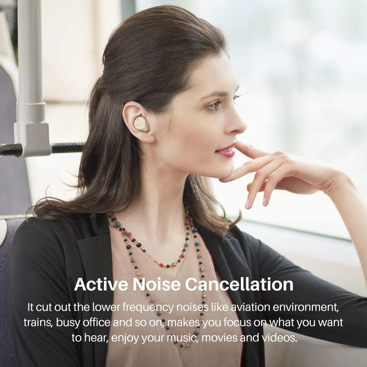 TOZO NC9 Hybrid Active Noise Cancelling Wireless Earbuds Built-in Dual Noise Cancelling Microphone