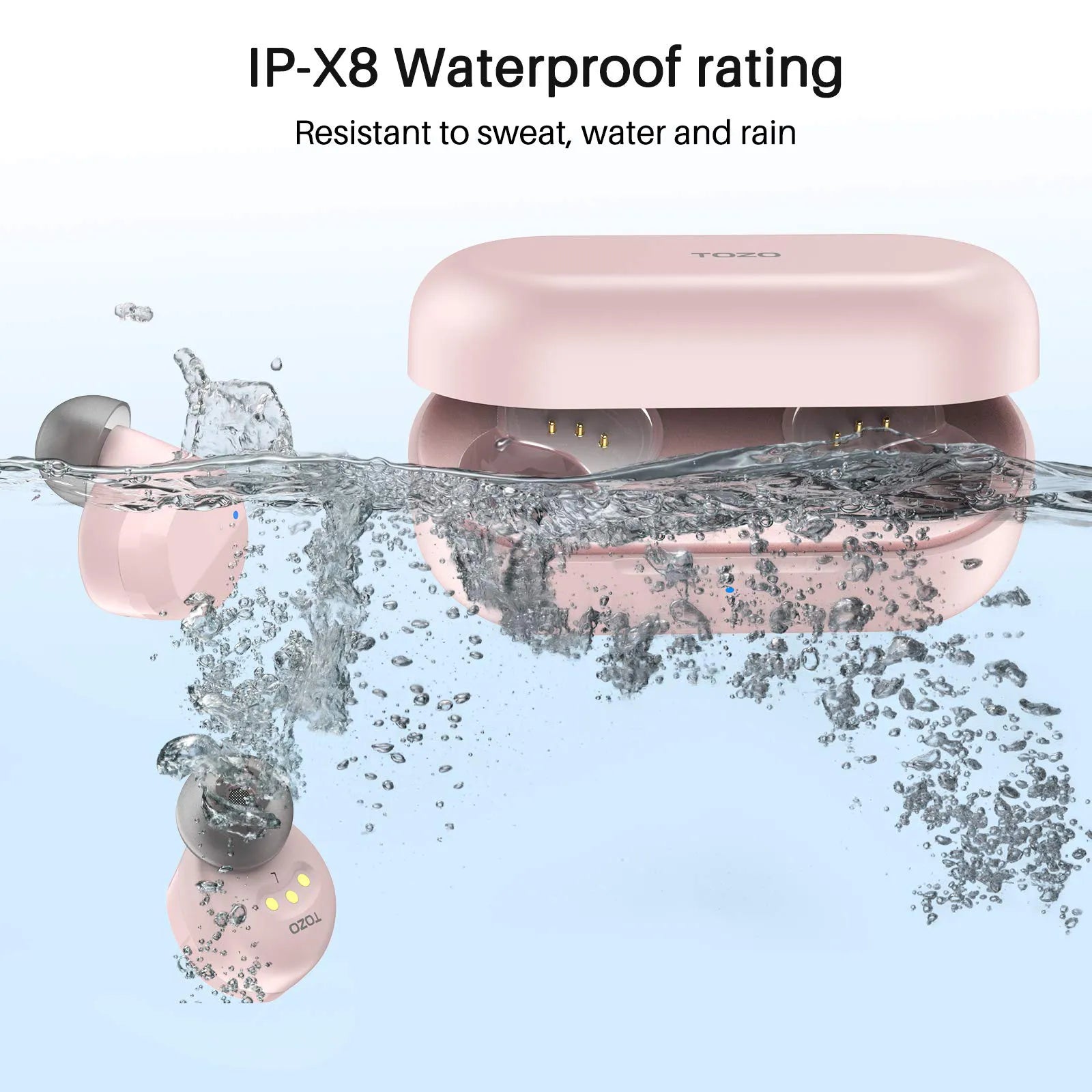 TOZO T12 ワイヤレスイヤホン ピンク T12 ワイヤレスイヤホン - IPX8 防水 - TOZO - TOZO Official