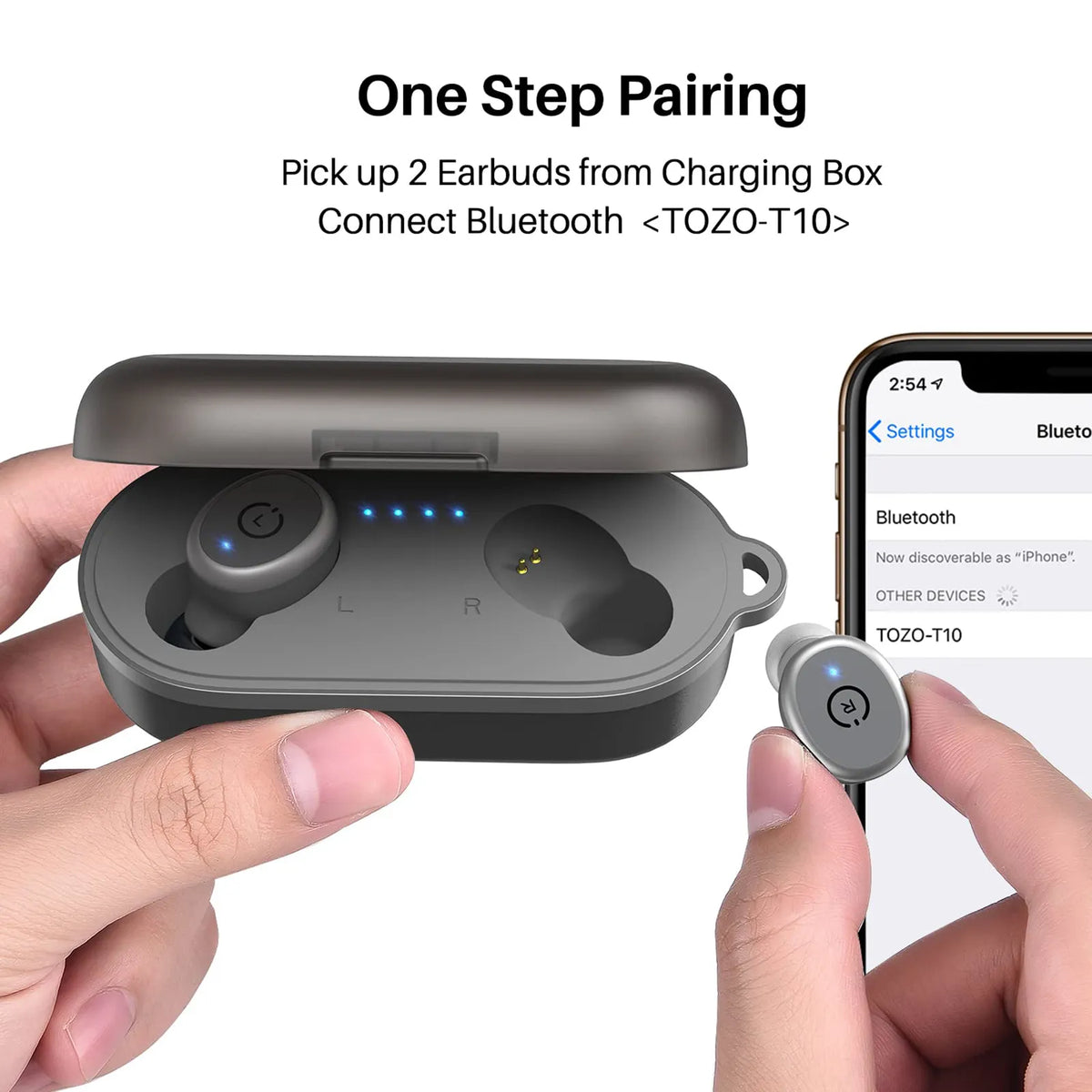 TOZO T10 Bluetooth Wireless Earbuds with Wireless Charging Case