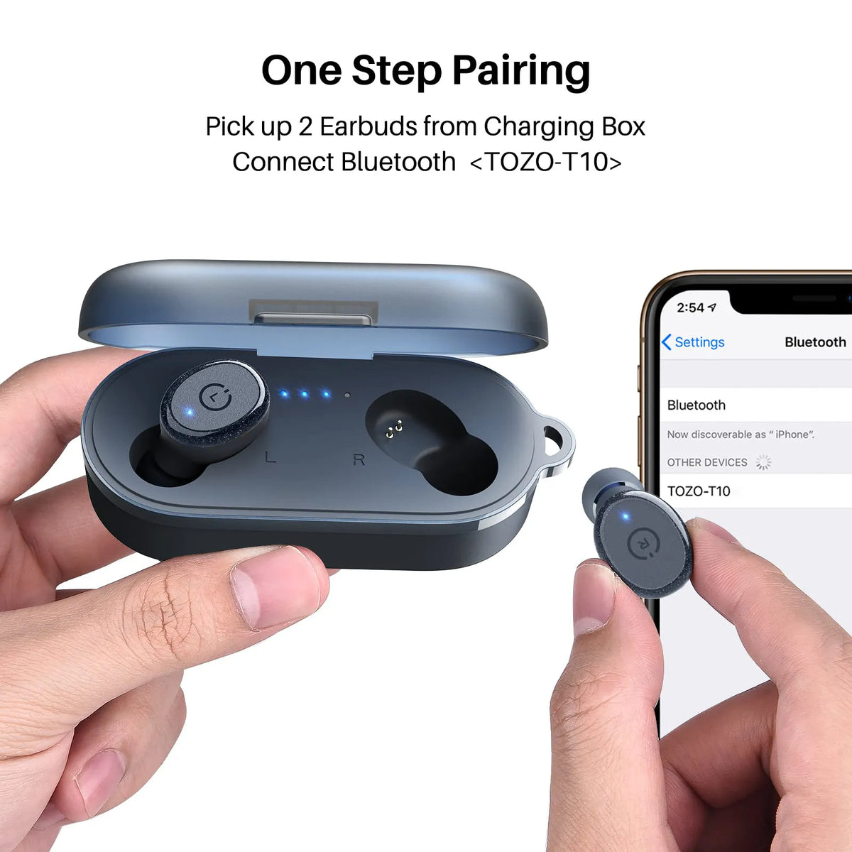 Bluetooth 5.3 Wireless Earbuds TOZO T10 Wireless Charging Case IPX8