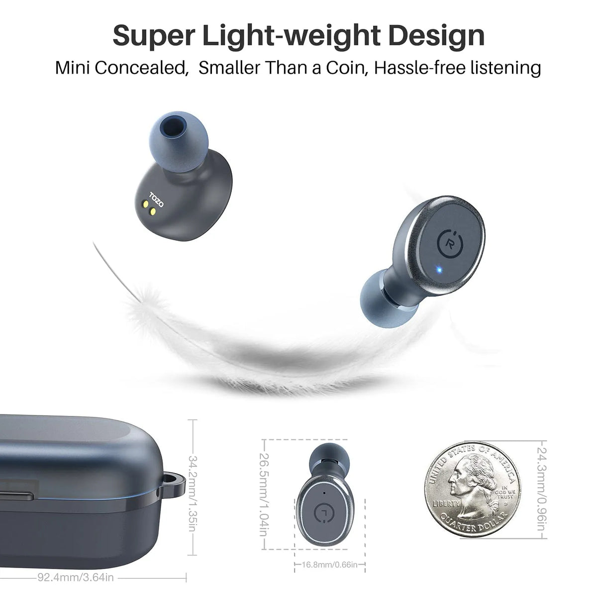 TOZO T10 Wireless Earbuds Smart Touch Control TOZO Official