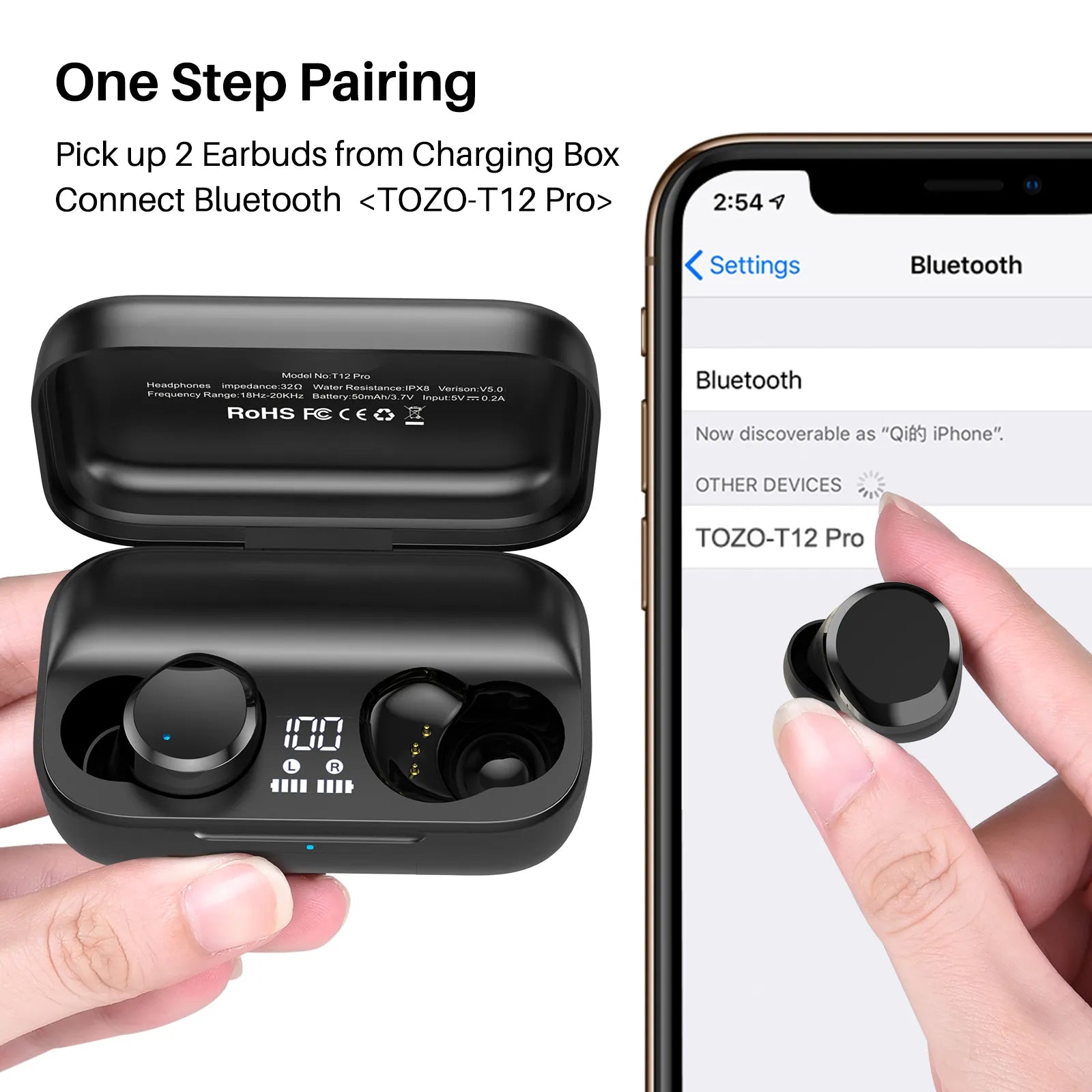TOZO t12 pro wireless earbuds
