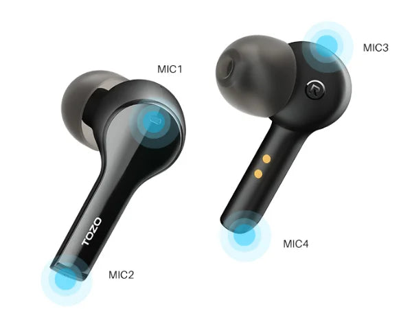 TOZO T9 Auriculares Inalambricos, Cascos Inalambricos Bluetooth Llamadas  nítidas con 4 Mic, Auriculares Inalambricos Bluetooth 5.3 Reducción del  Ruido De Las Llamadas, Sonido Personalizado : : Electrónica