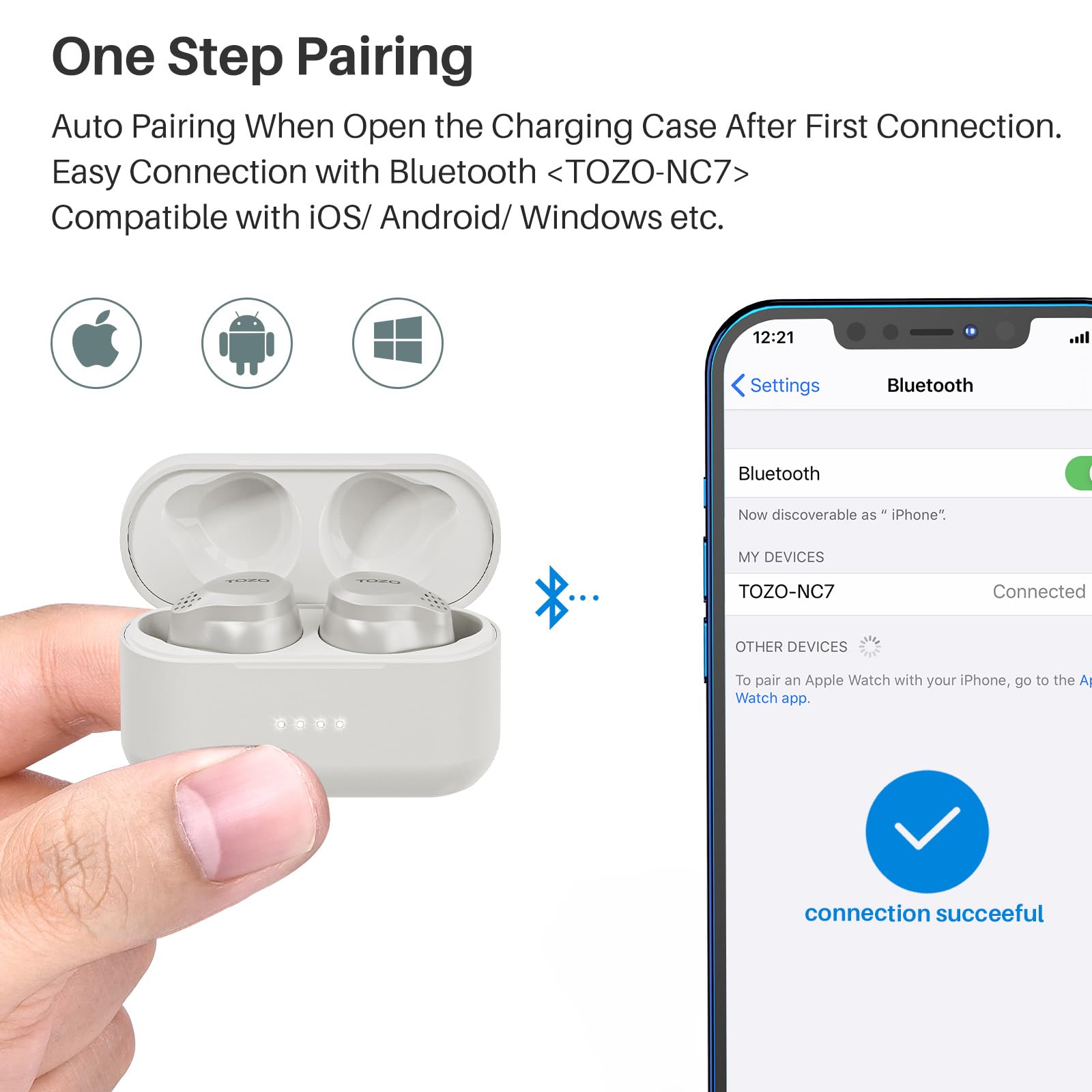 TOZO NC7 ワイヤレスイヤホン Bluetooth5.3 イヤホン 新品 TOZO 2025 Wireless Earbuds, Bluetooth Headphones, 72H