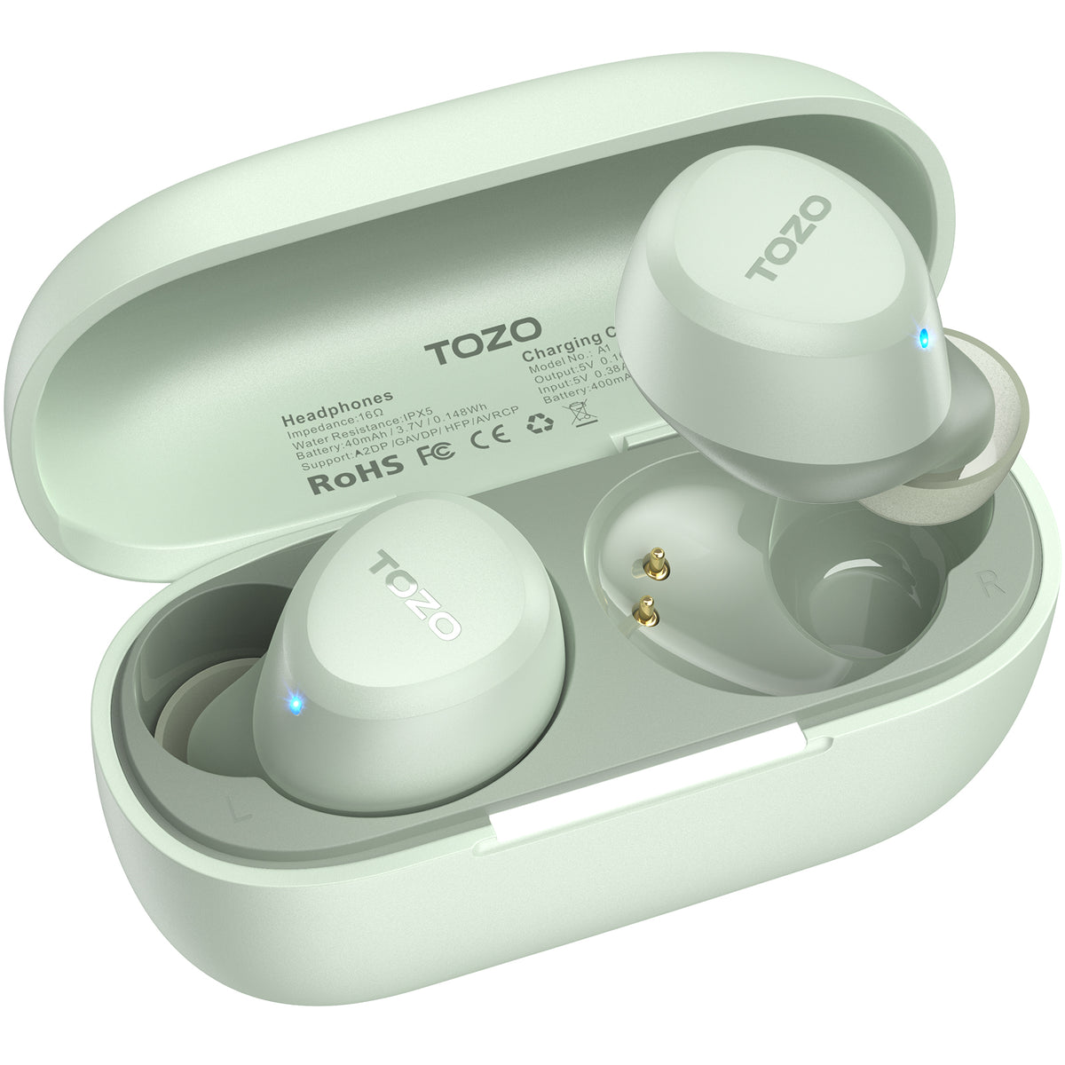 Auriculares inalámbricos TOZO A1, diseño liviano para mayor comodidad y conveniencia, ajuste al oído.