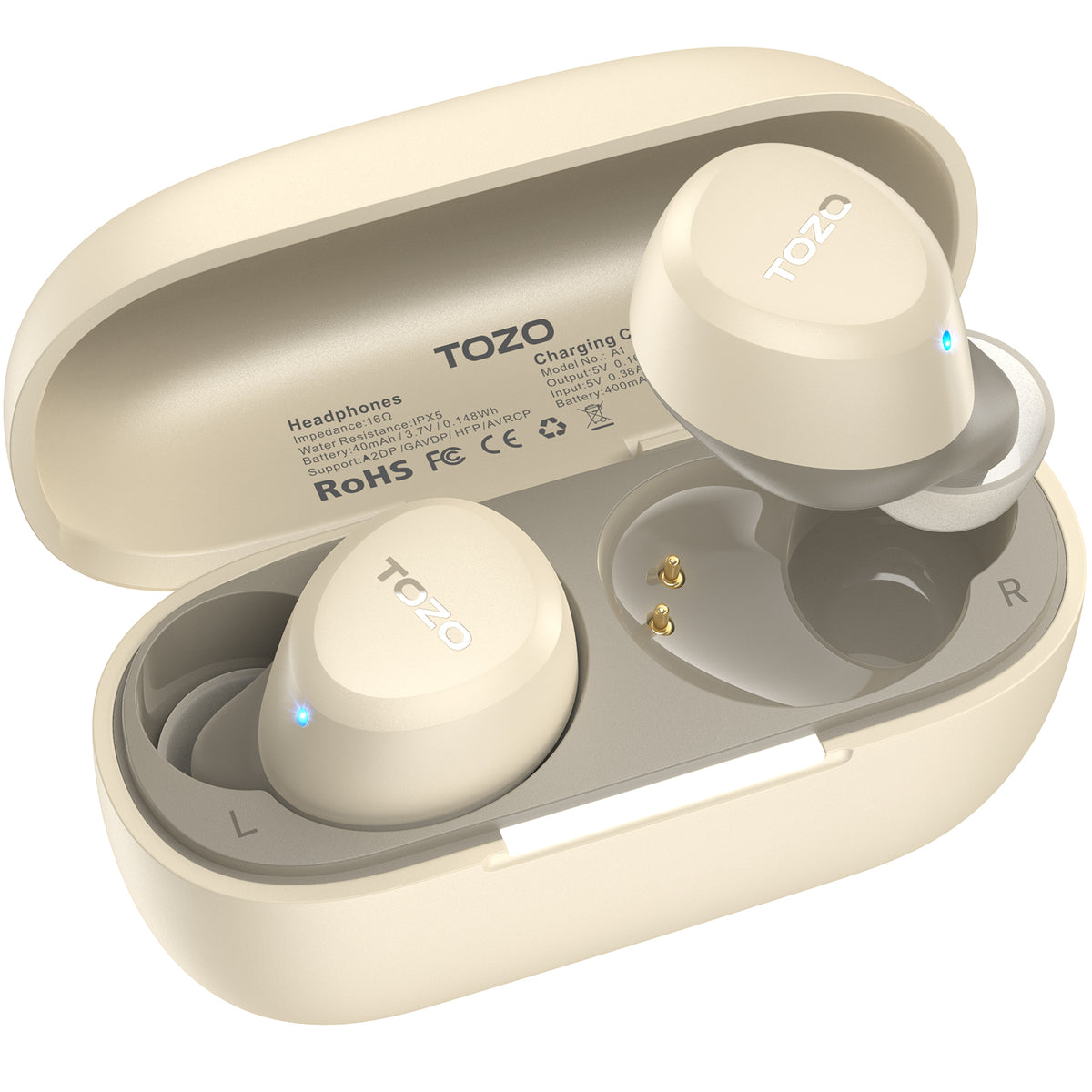Auriculares inalámbricos TOZO A1, diseño liviano para mayor comodidad y conveniencia, ajuste al oído.