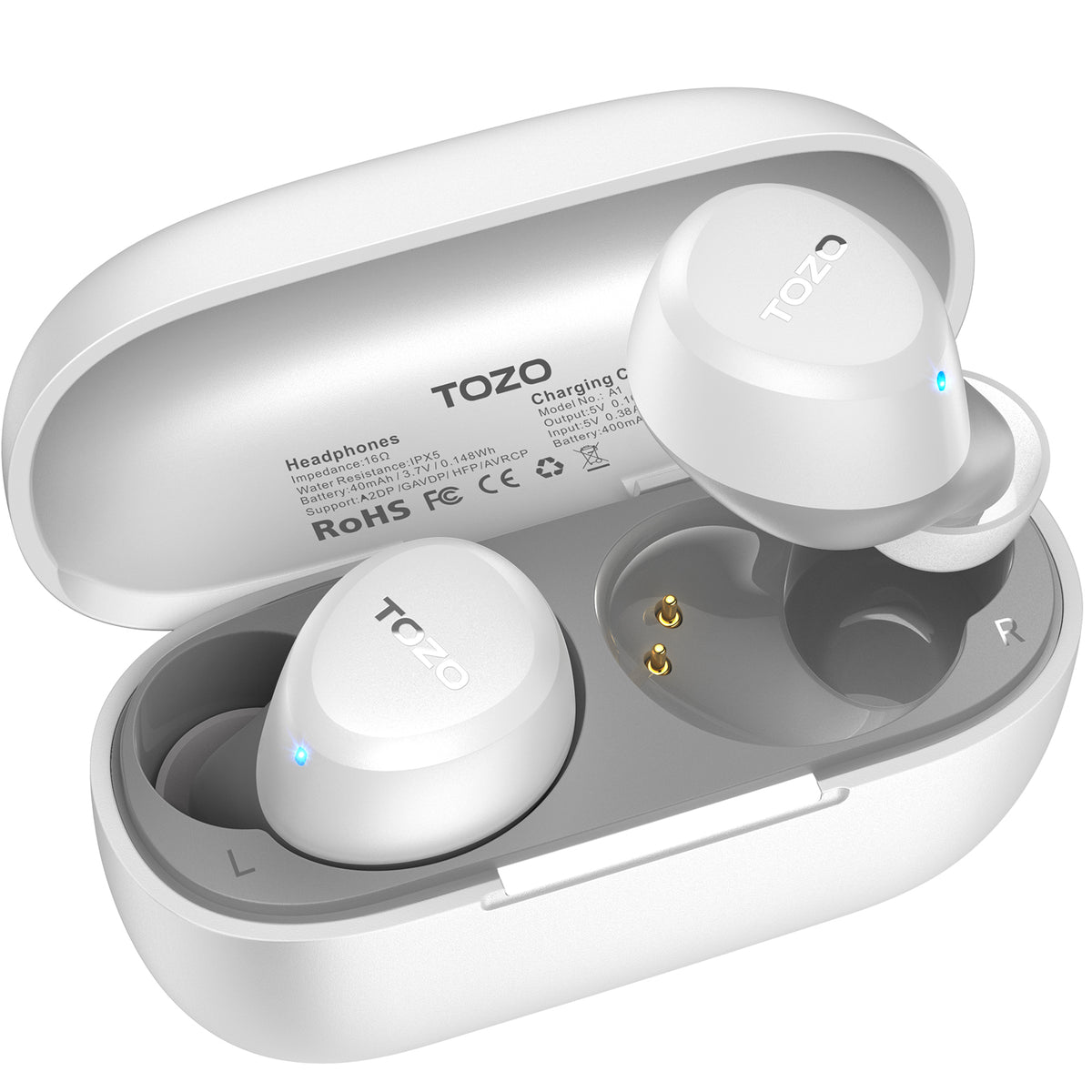 Auriculares inalámbricos TOZO A1, diseño liviano para mayor comodidad y conveniencia, ajuste al oído.