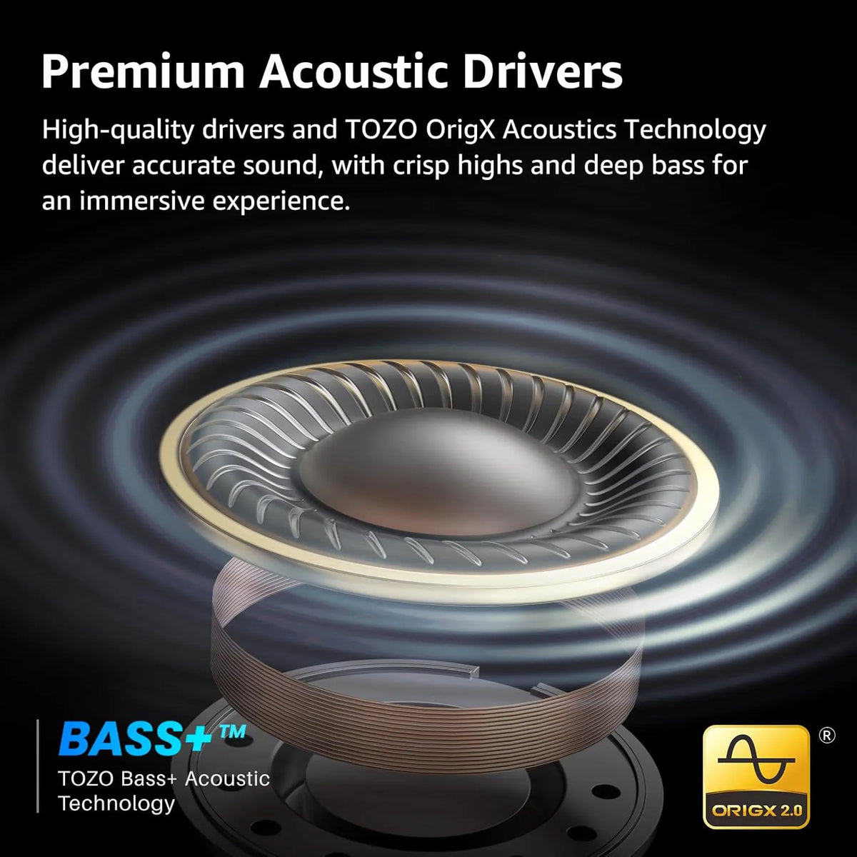 TOZO NC3 Cuffie Bluetooth 5.3 con Ibrido ANC Chiamata IA ENC | ORIGX 2.0 Acustica EQs Regolazione 68 Ore Riproduzione LED Schermo Gioco Modalità USB Tipo C IPX8 TOZO NC3 Cuffie Bluetooth 5.3 con Ibrido ANC Chiamata IA ENC | ORIGX 2.0 Acustica EQs Regolazione 68 Ore Riproduzione LED Schermo Gioco Modalità USB Tipo C IPX8