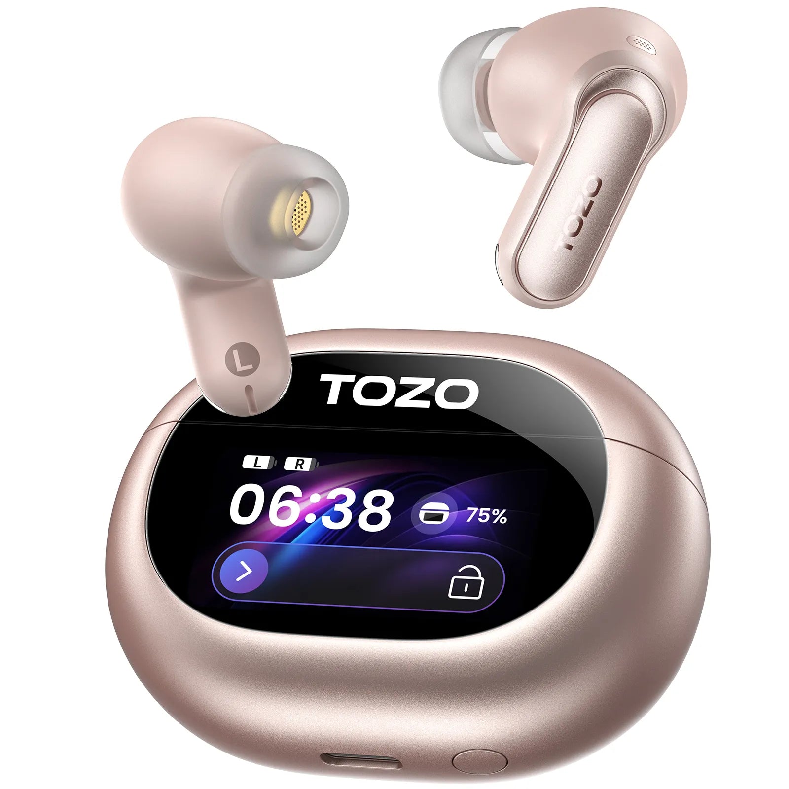 TOZO NC20 Pro Earbuds | Smart Touchscreen Case & Hi-Res Audio