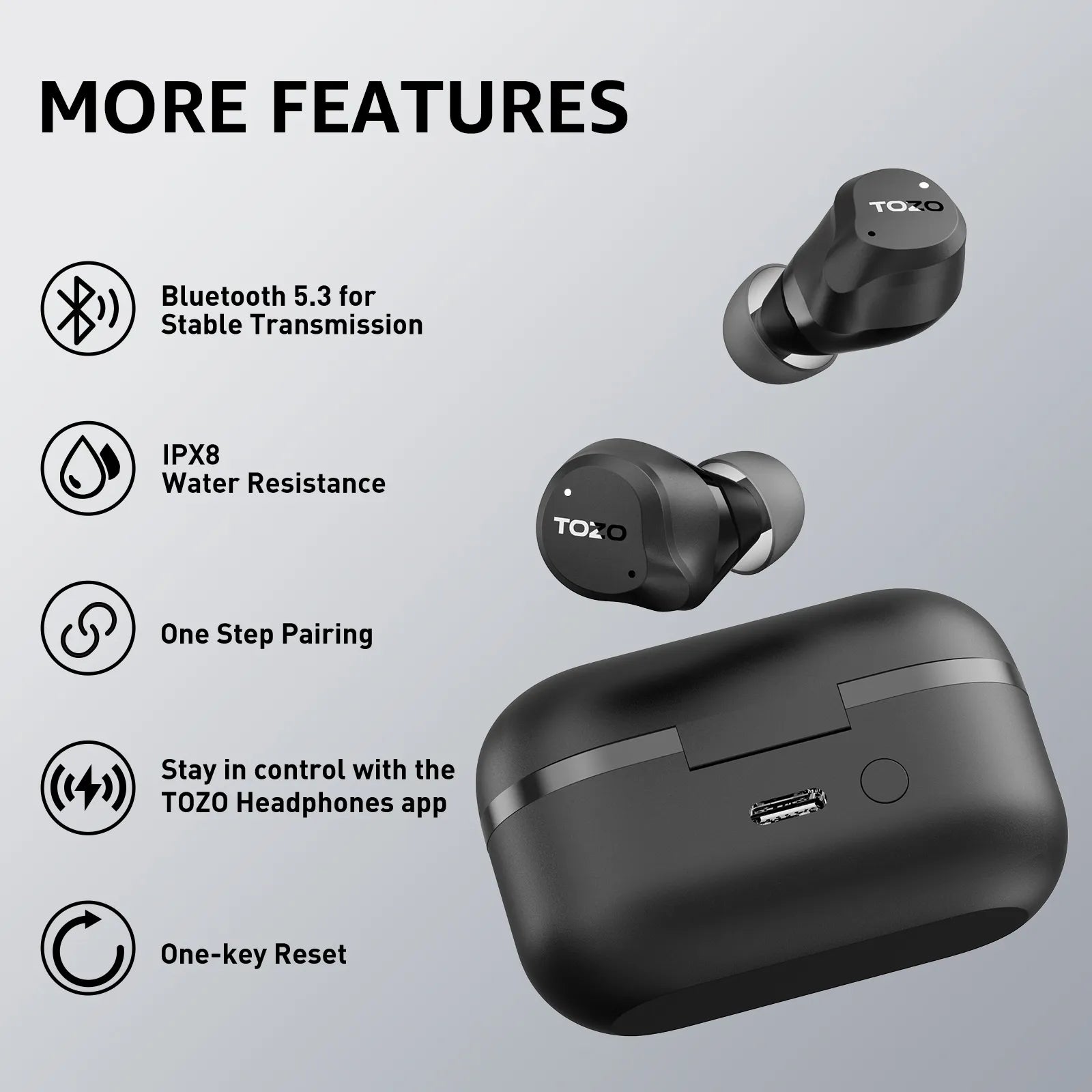 TOZO NC9 Hybrid ANC Wireless Earbuds | TOZO Official