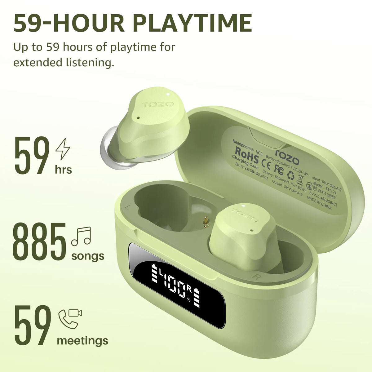 TOZO NC9 Upgraded Wireless Earbuds
