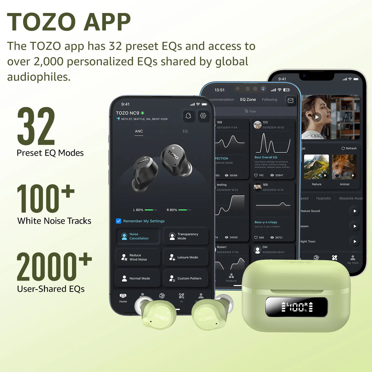 TOZO NC9 Upgraded Wireless Earbuds