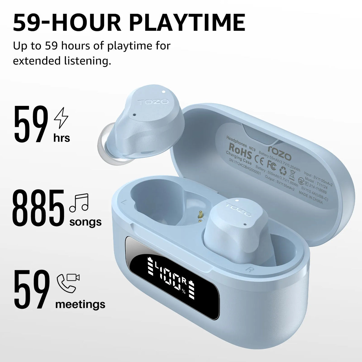 TOZO NC9 Upgraded Wireless Earbuds