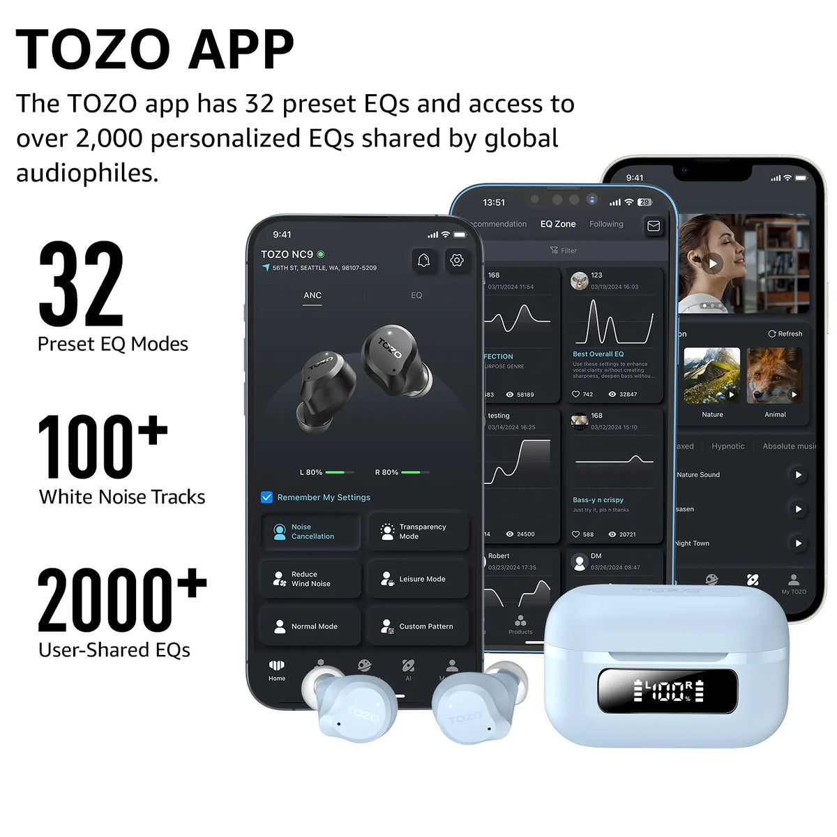 TOZO NC9 Upgraded Wireless Earbuds