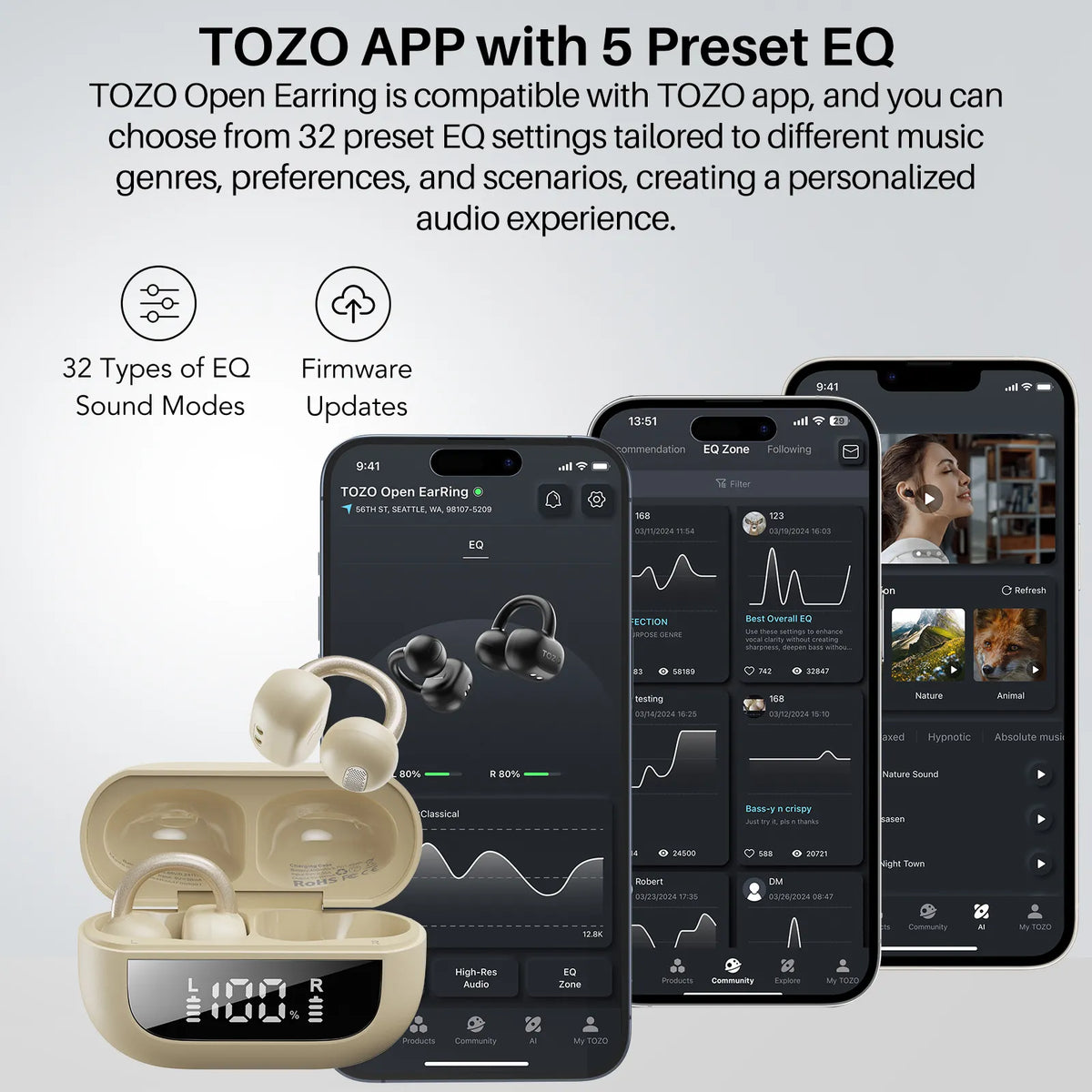 TOZO openearring khaki tozo app