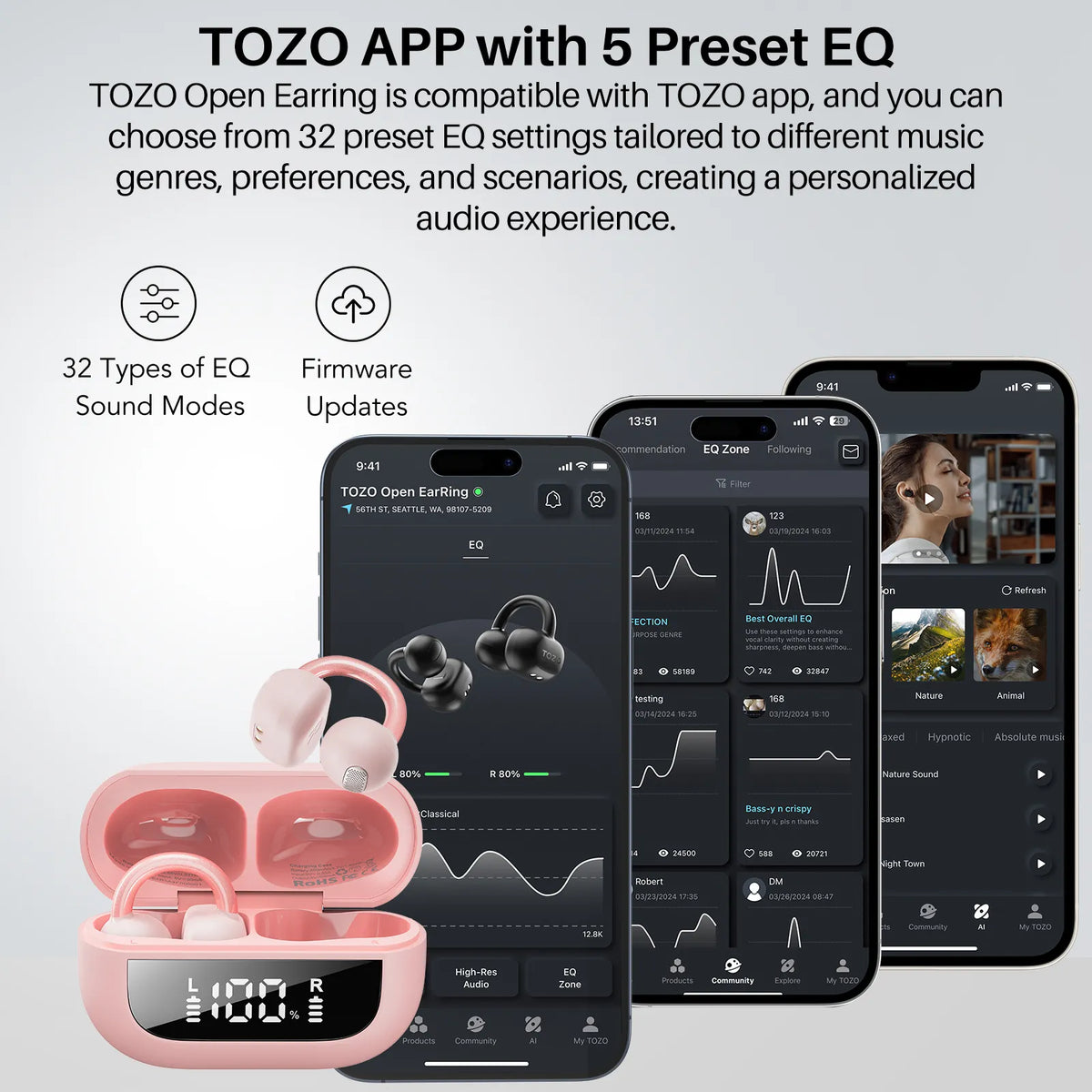 TOZO openearring pink tozo app