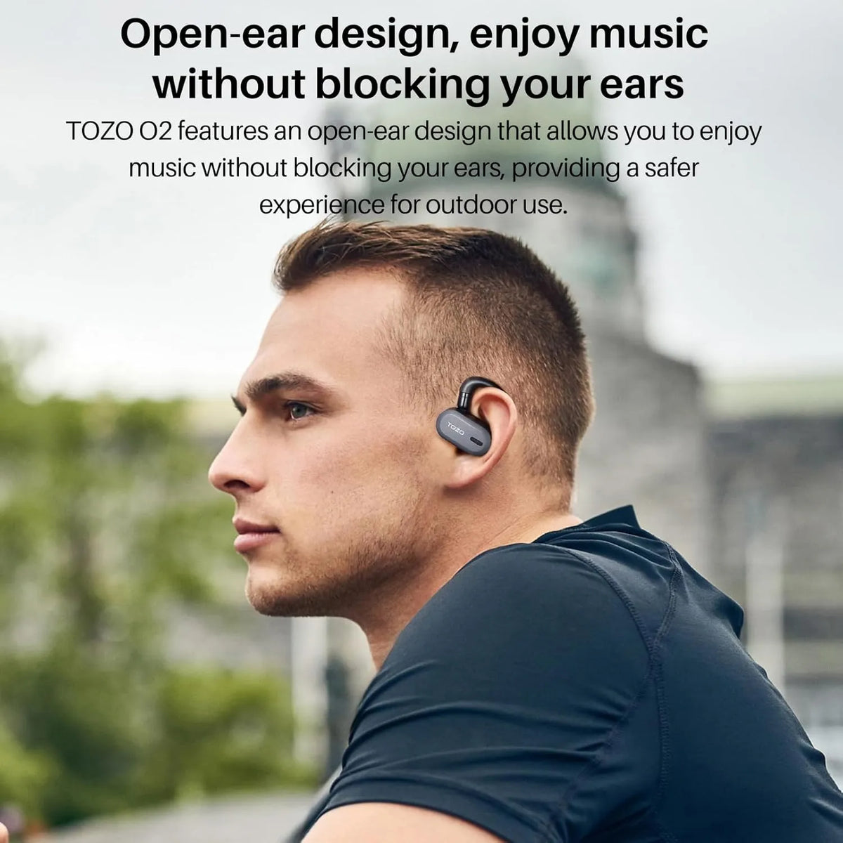 TOZO Open Buds-Lightweight True Open Ear Wireless Earbuds-Black