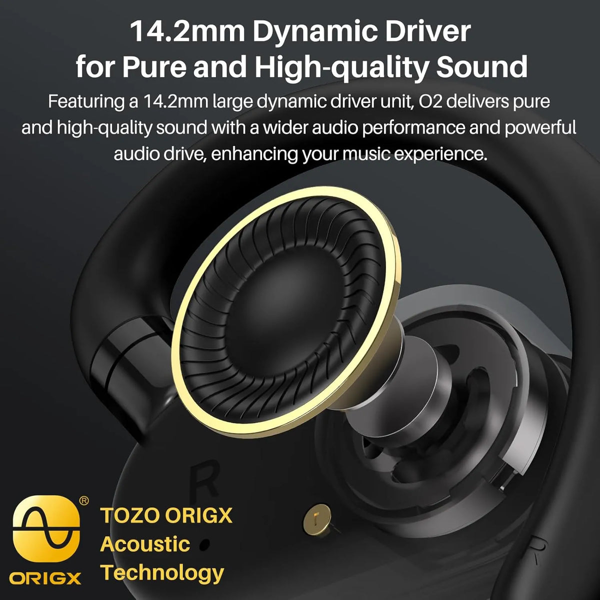 TOZO Open Buds-Lightweight True Open Ear Wireless Earbuds-Black