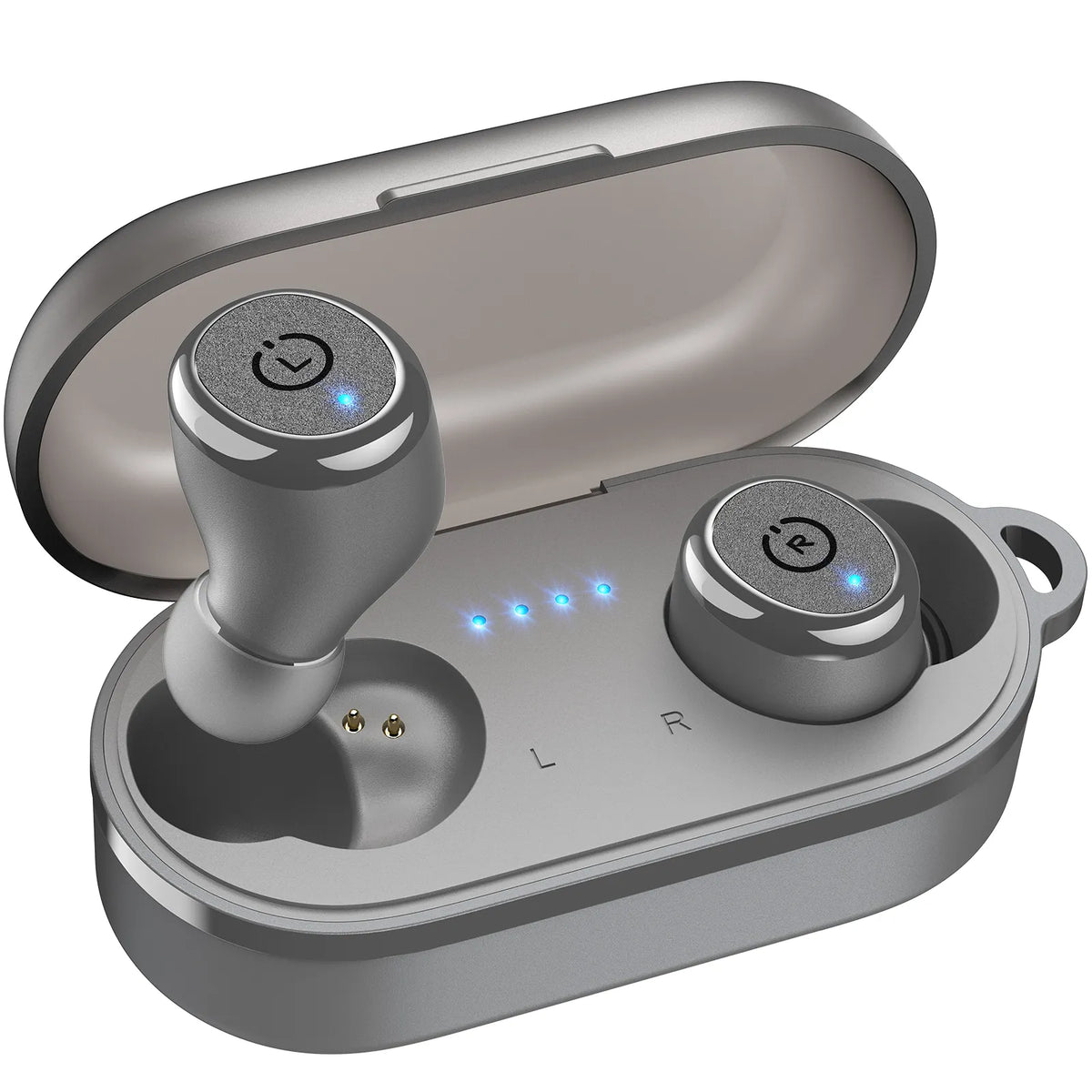 t10 matte gray wireless earbuds